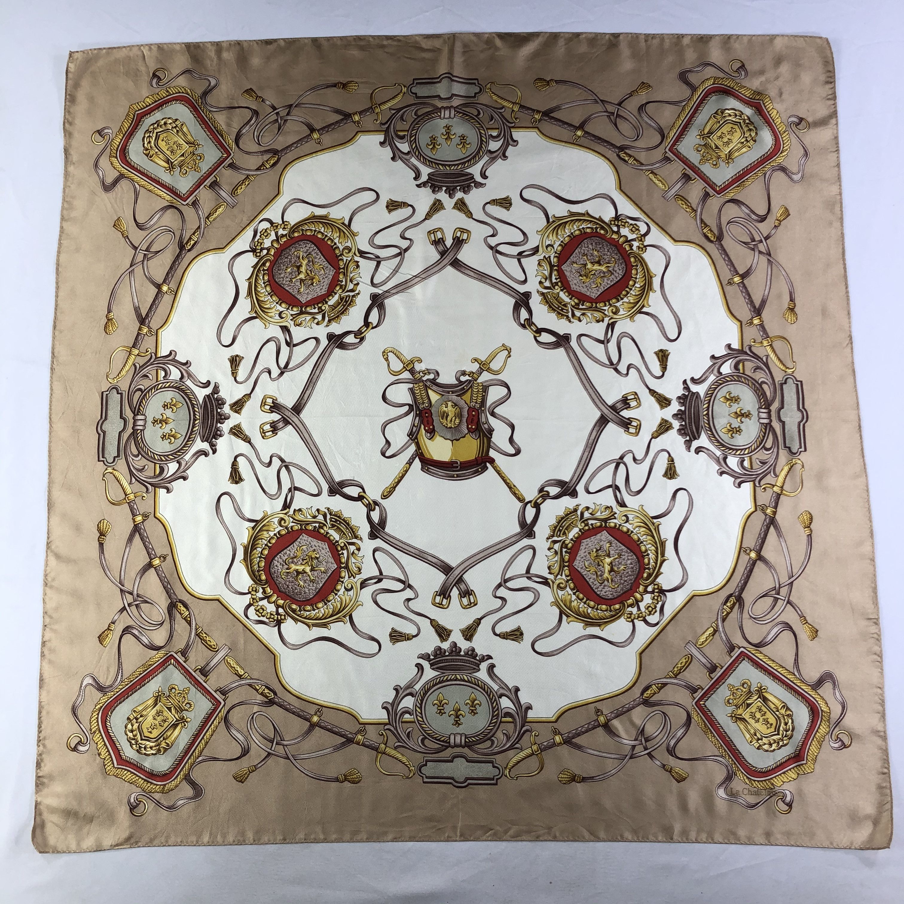Vintage Vintage La Chantelaine Silk Scarf Size ONE SIZE - 2 Thumbnail
