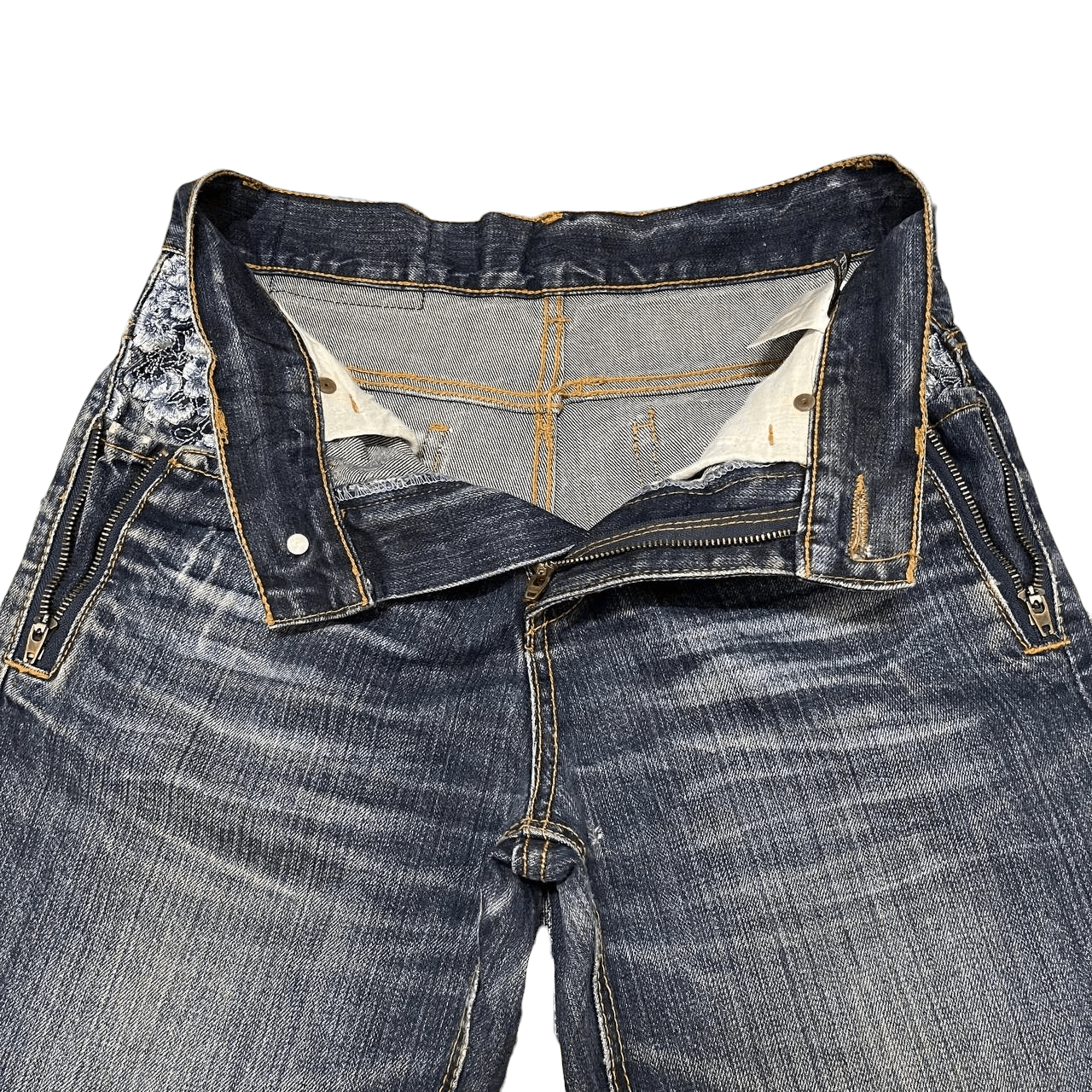 Beauty Beast Vintage Oriental Brand by Nishiki Denim Jeans Size US 30 / EU 46 - 8 Thumbnail