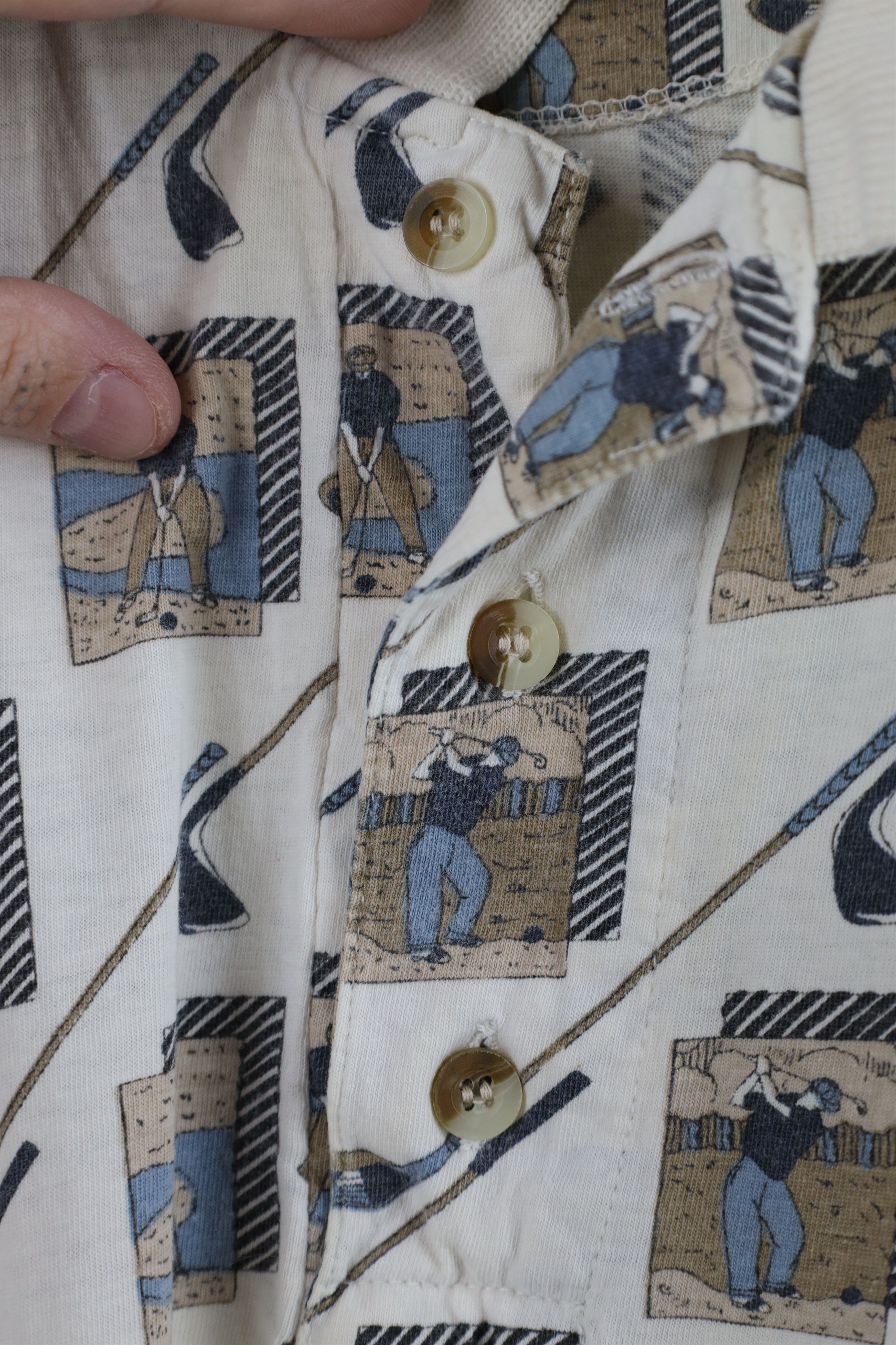 Vintage Vintage 90s Streetwear Print Collared Polo Shirt Cotton Size US XXL / EU 58 / 5 - 4 Thumbnail