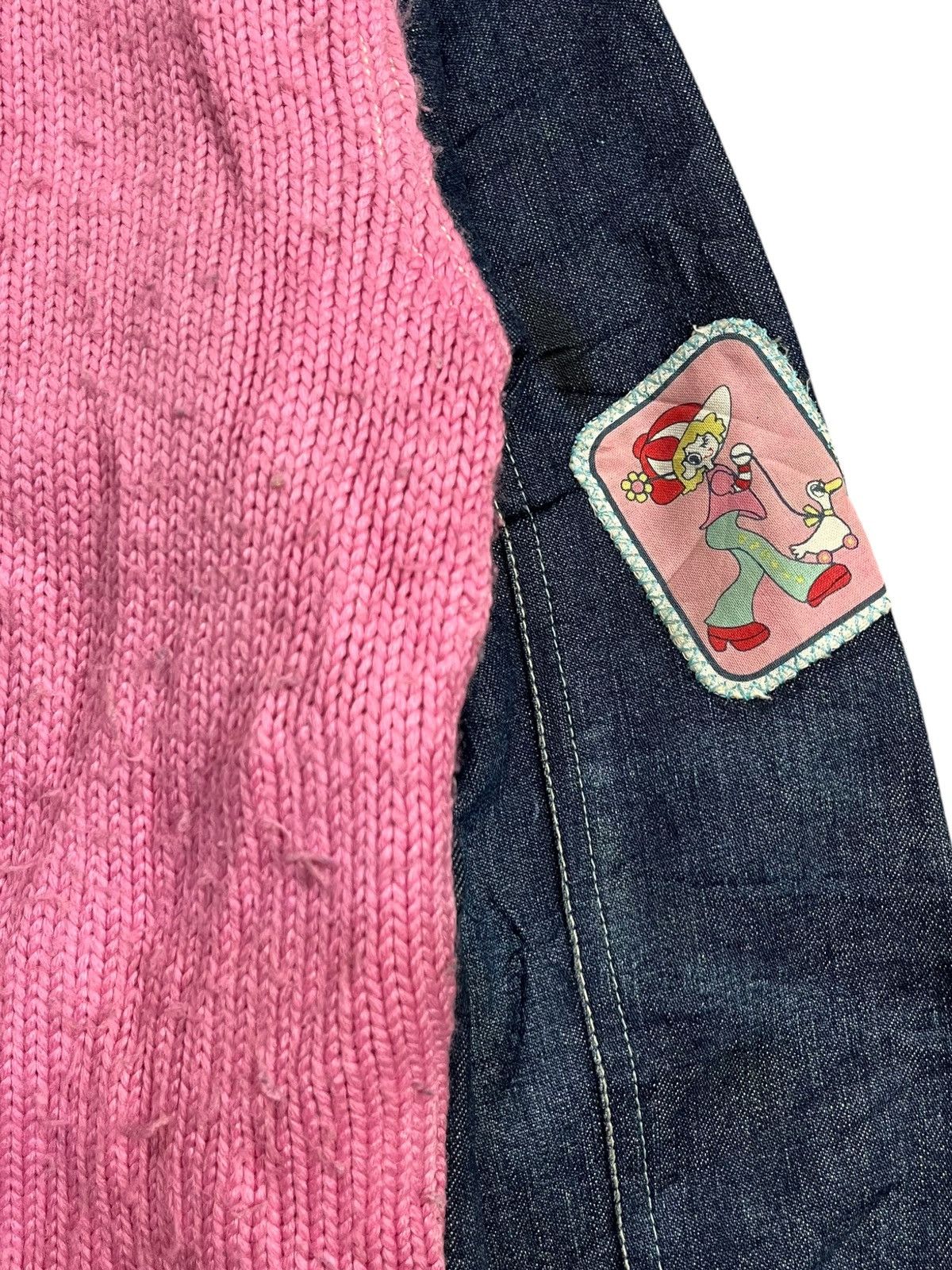 Angel Blue 2000s Angel Blue - Hybrid Knitted & Denim Jacket Size L / US 10 / IT 46 - 14 Thumbnail