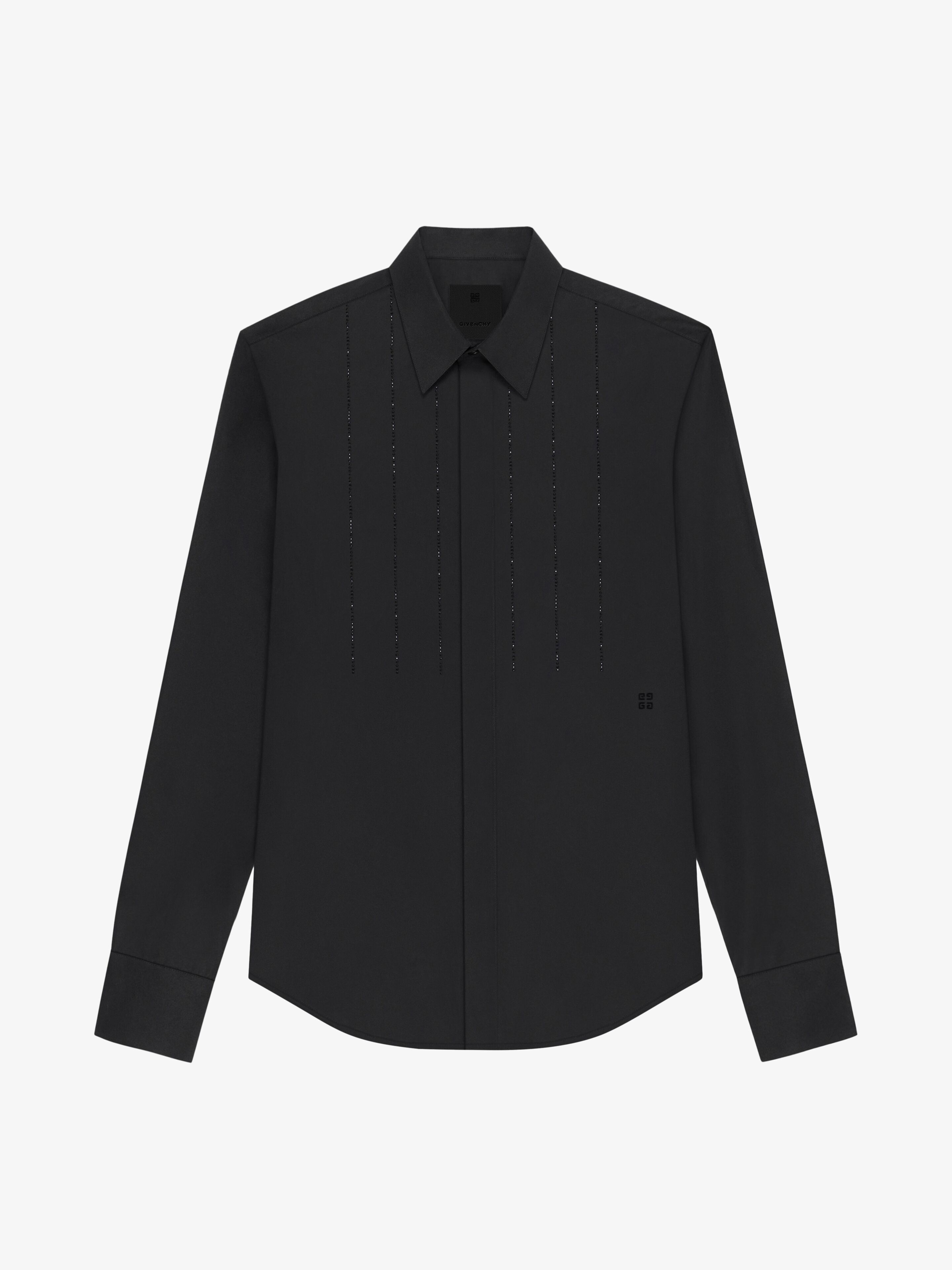 o1w1db10925 Xmas Shirt Embroidery Palstron in Black