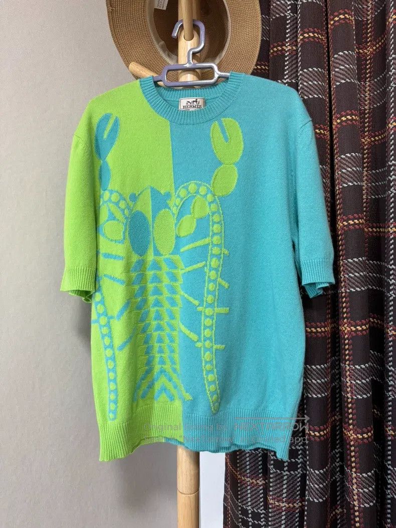 Hermes Hermes Cashmere short-sleeve, 100% cashmere, knitted short Size US L / EU 52-54 / 3 - 1 Thumbnail