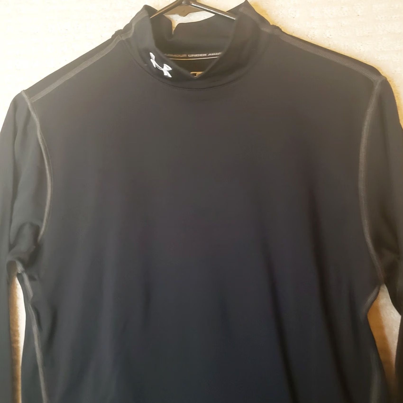Under Armour Under Armour Cold Gear Long Sleeve Mock Neck Shirt Mens S Black Athletic Thermal Pullover Lightweight Nylon Blend Size US S / EU 44-46 / 1 - 4 Thumbnail