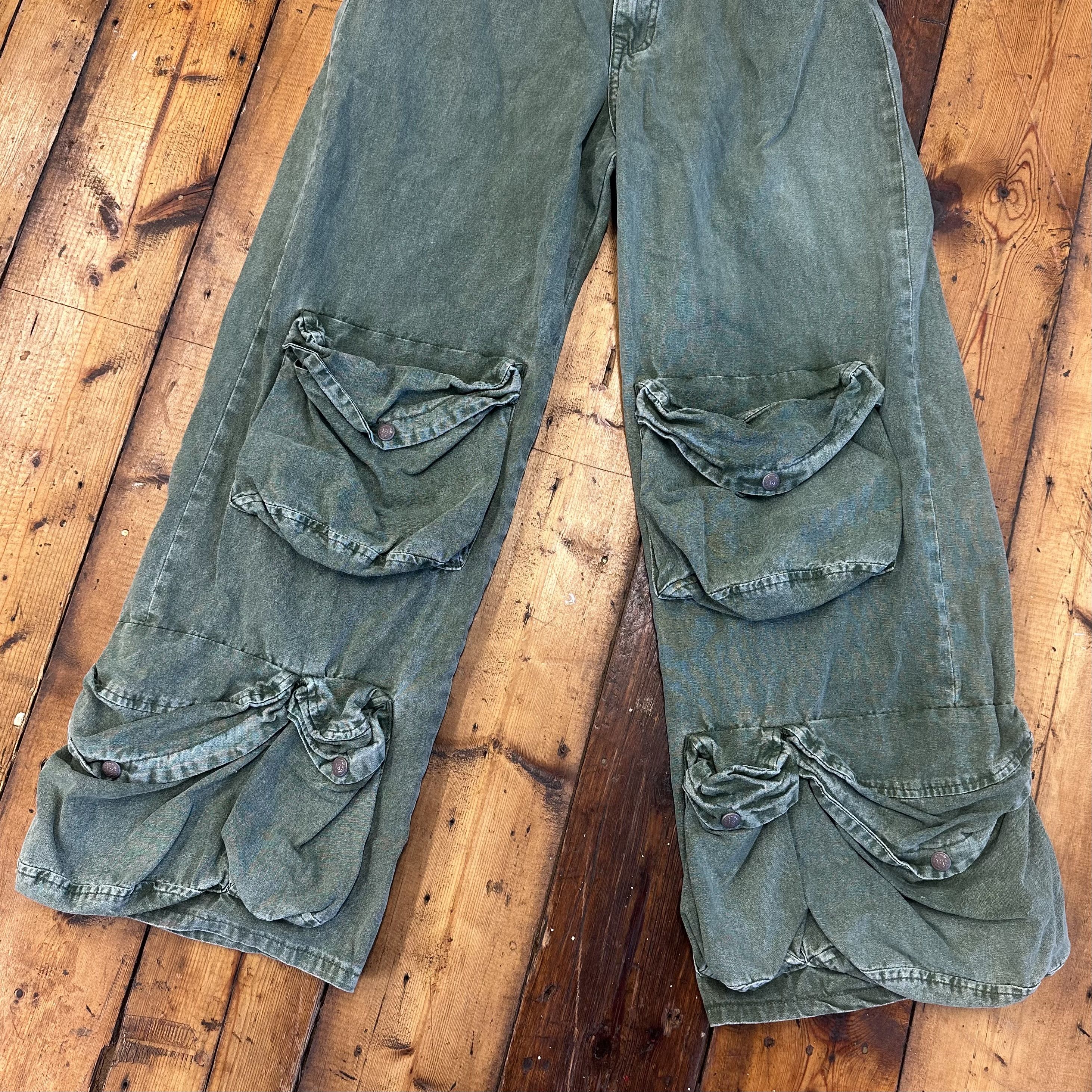 R13 R13 Utility Multi-pocket Wide-leg Jeans Size 31" - 3 Thumbnail