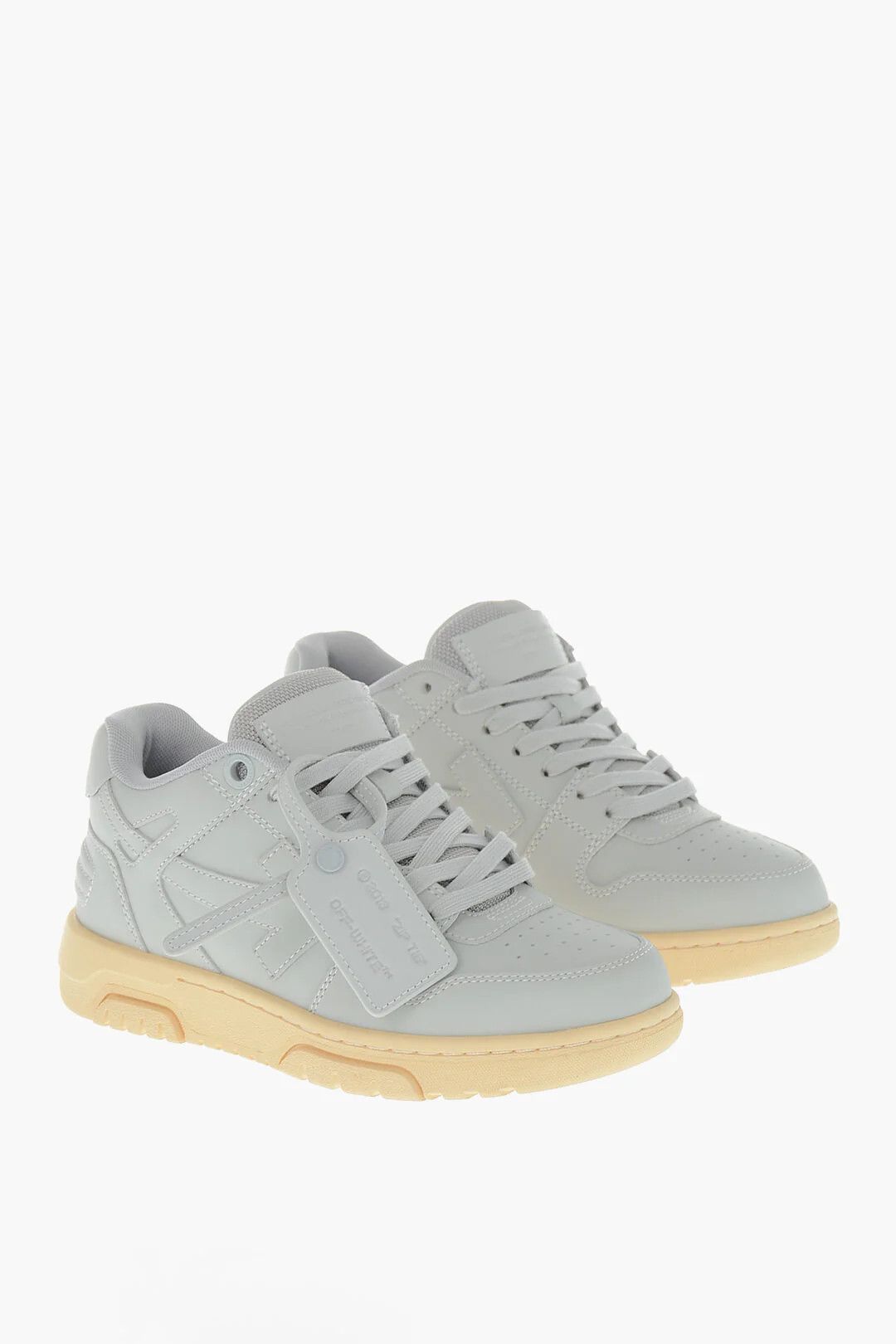 Off-White og1mm0426 Leather Low-Top Sneakers in Grey Size US 6 / EU 39 - 3 Thumbnail
