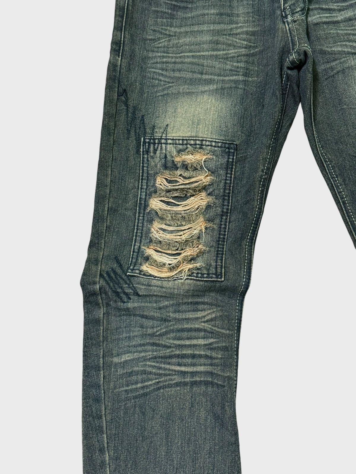 Hysteric Glamour × If Six Was Nine × Le Grande Bleu (L.G.B.) A.S Jeans Patches Mud Clawn Mark Denim Pants Size US 29 - 7 Thumbnail
