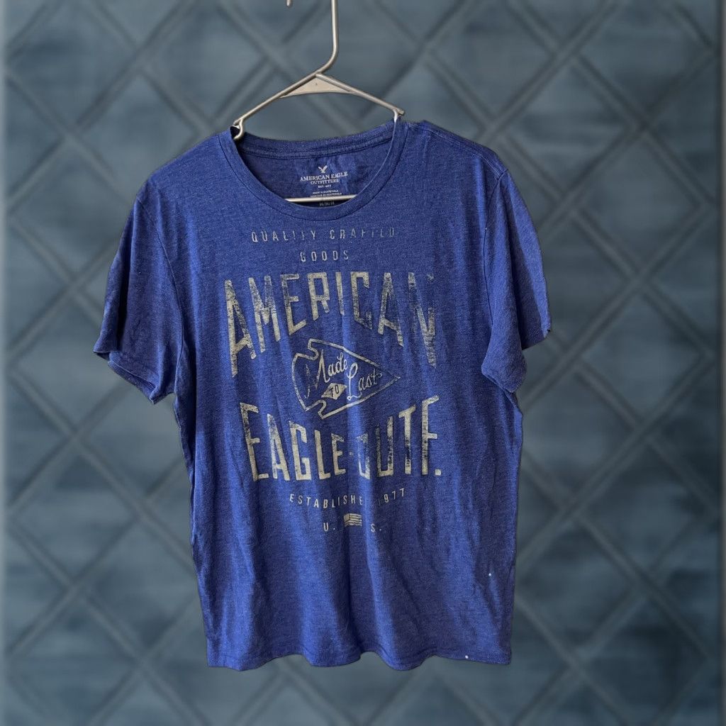 American Eagle Outfitters AMERICAN EAGLE MEN'S Medium Graphic Super Soft T SHIRT Flaw M Blue Crew Neck Short Sleeve Cotton Logo 2020s Men Shirts/Tees Size US M / EU 48-50 / 2 - 1 Thumbnail