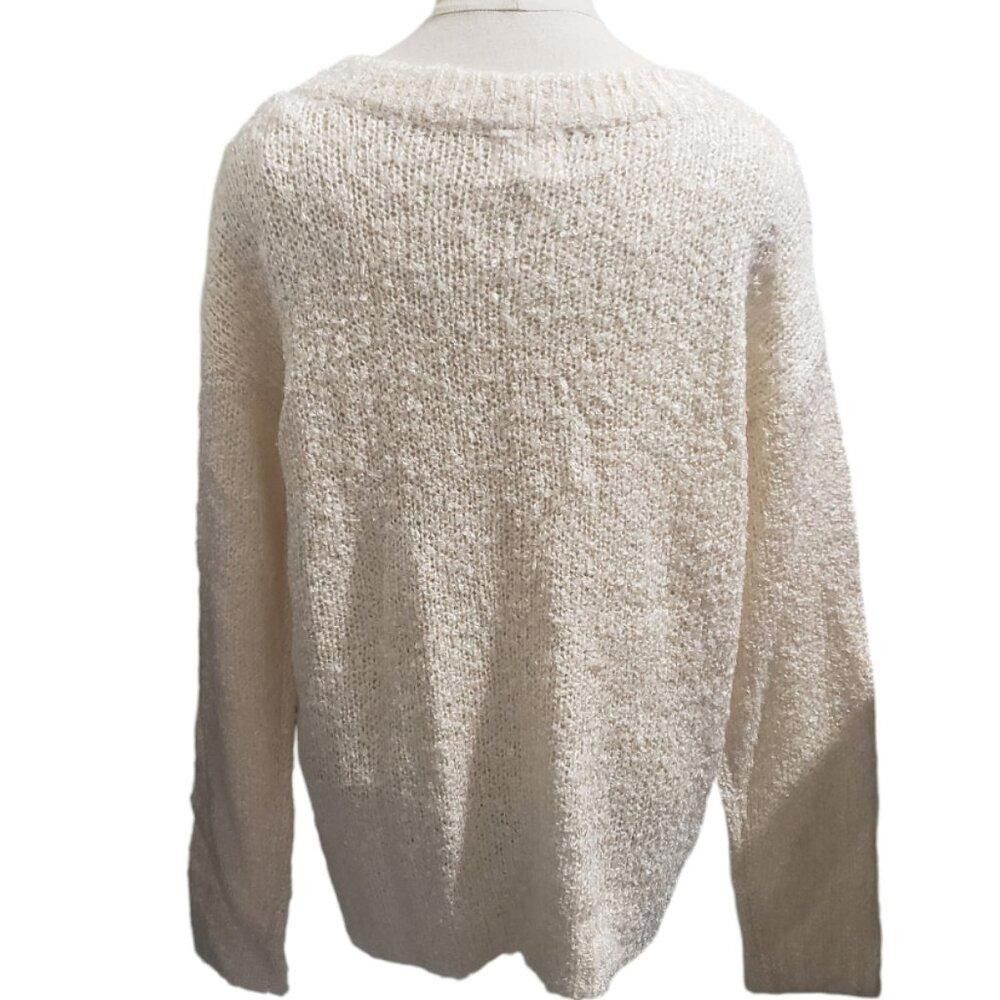 Designer CT1947 Andree by Unit Cream V-neck Long Sleeve Sweater S Size S / US 4 / IT 40 - 4 Thumbnail