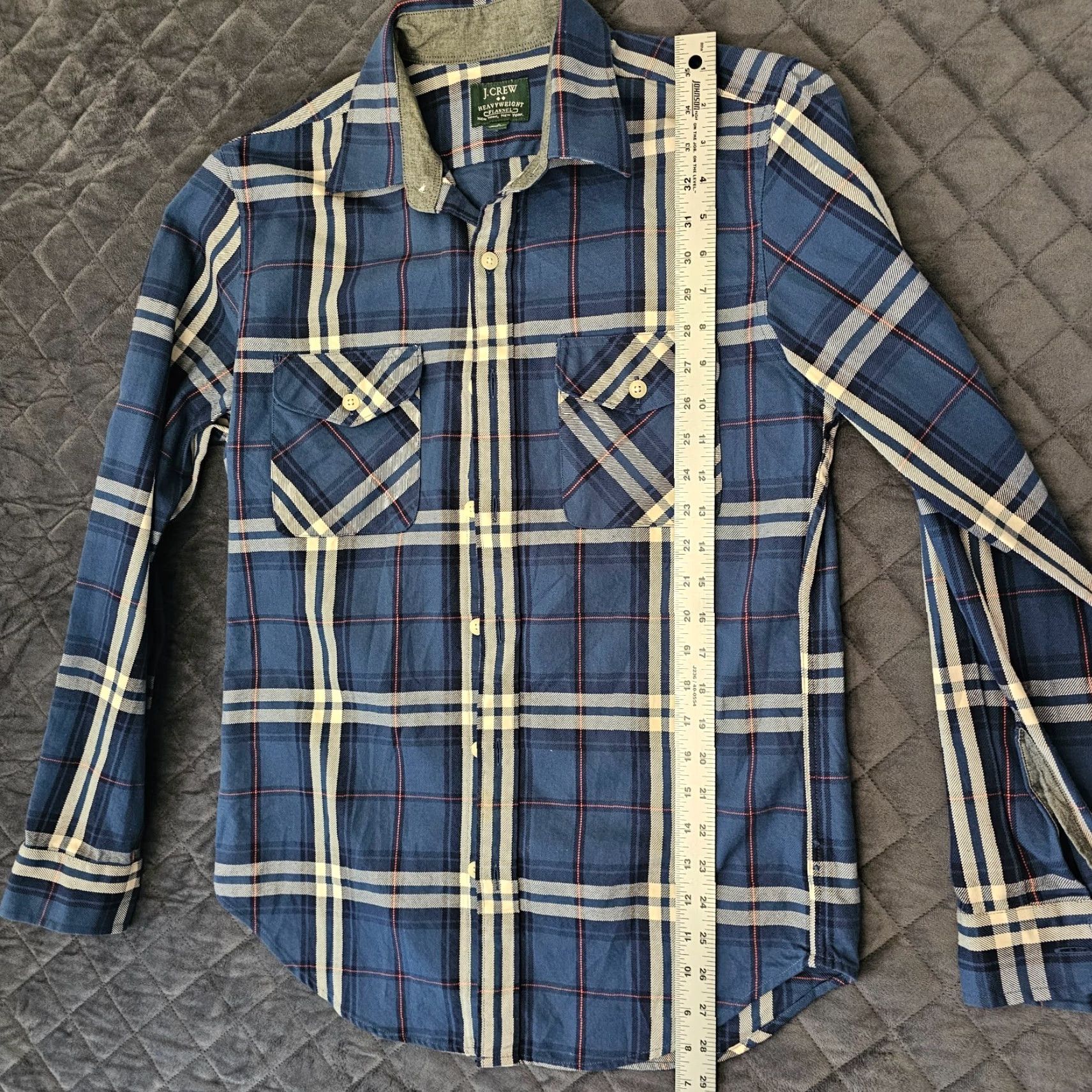 J.Crew VINTAGE J.CREW Heavyweight Flannel Shirt Men's Small Long Sleeve Blue Plaid Casual Fall Winter Size US S / EU 44-46 / 1 - 5 Thumbnail