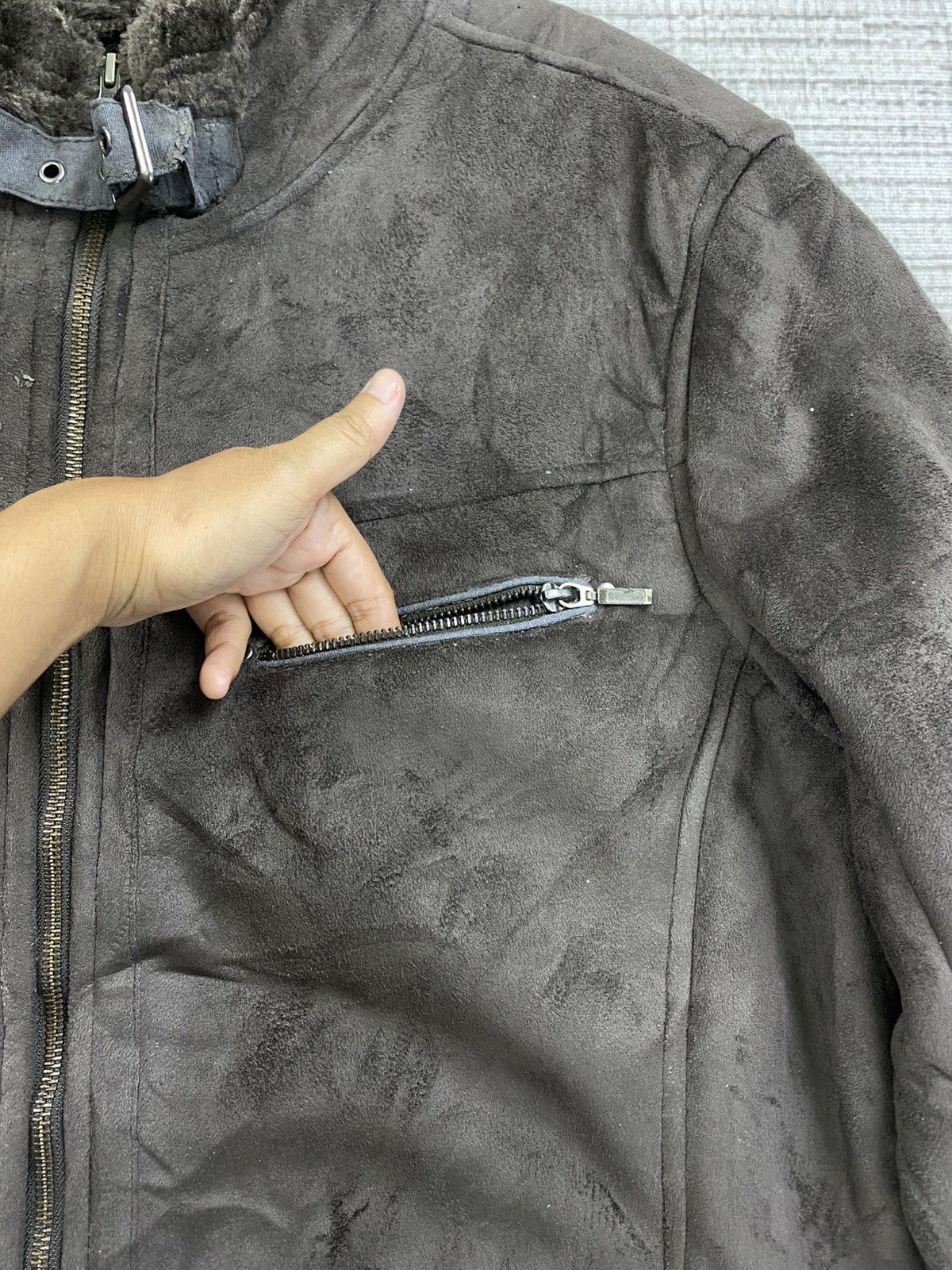 If Six Was Nine 🔥Thruxton Multipocket Sherpa Suede Leather Jacket Size US L / EU 52-54 / 3 - 8 Thumbnail