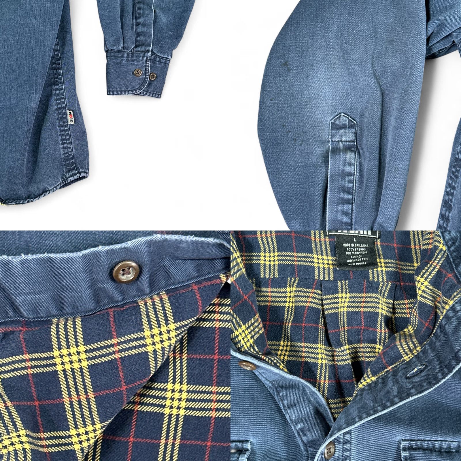 Vintage VINTAGE Galyans Shirt Blue Flannel Lined Workwear Chore Barn 90s Adult LARGE Cotton Button-Up Long Sleeve Men Size US L / EU 52-54 / 3 - 8 Thumbnail
