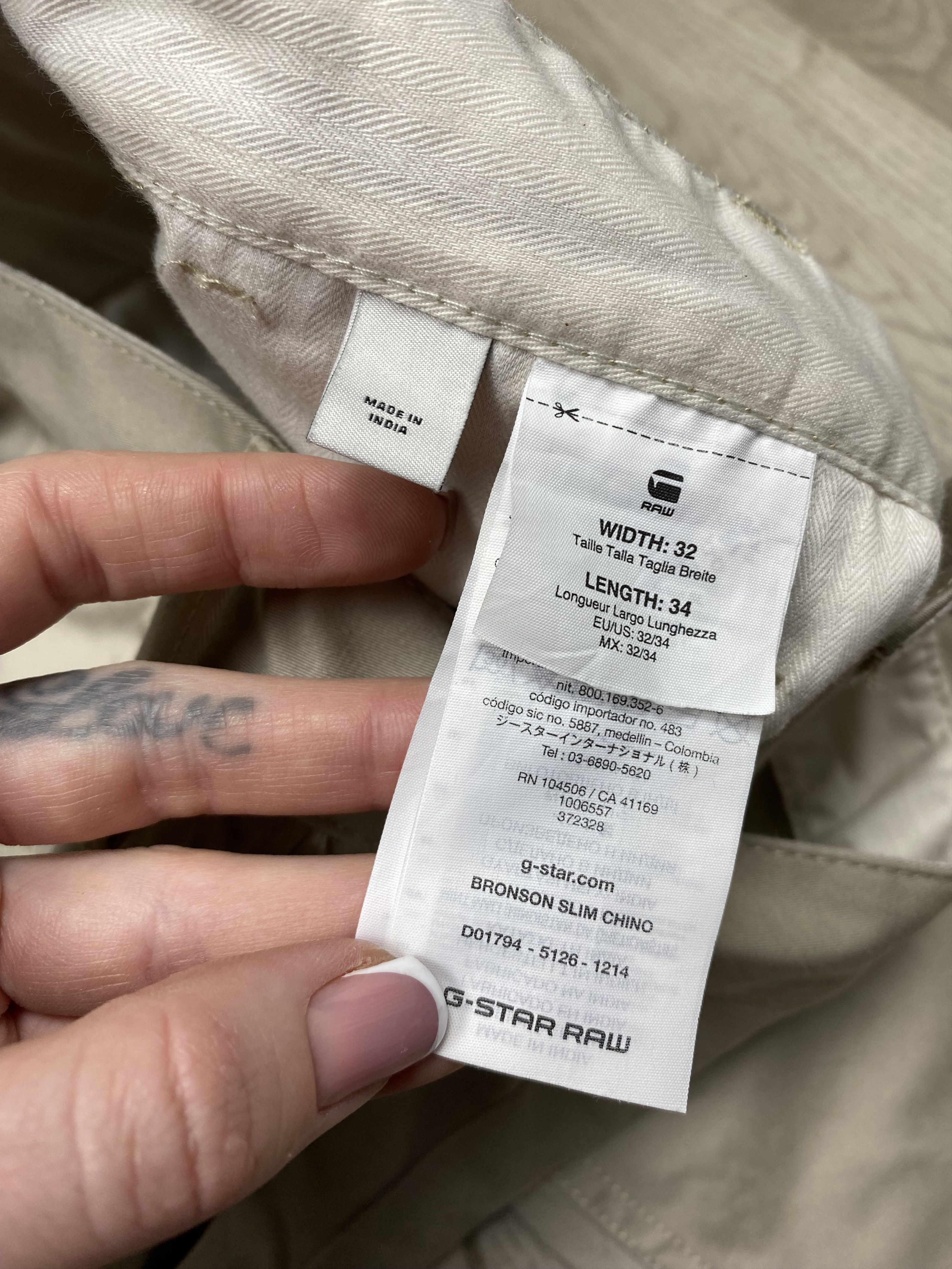 G-Star G Star Raw Mens Bronson Slim Chino Pants Size US 32 / EU 48 - 7 Thumbnail