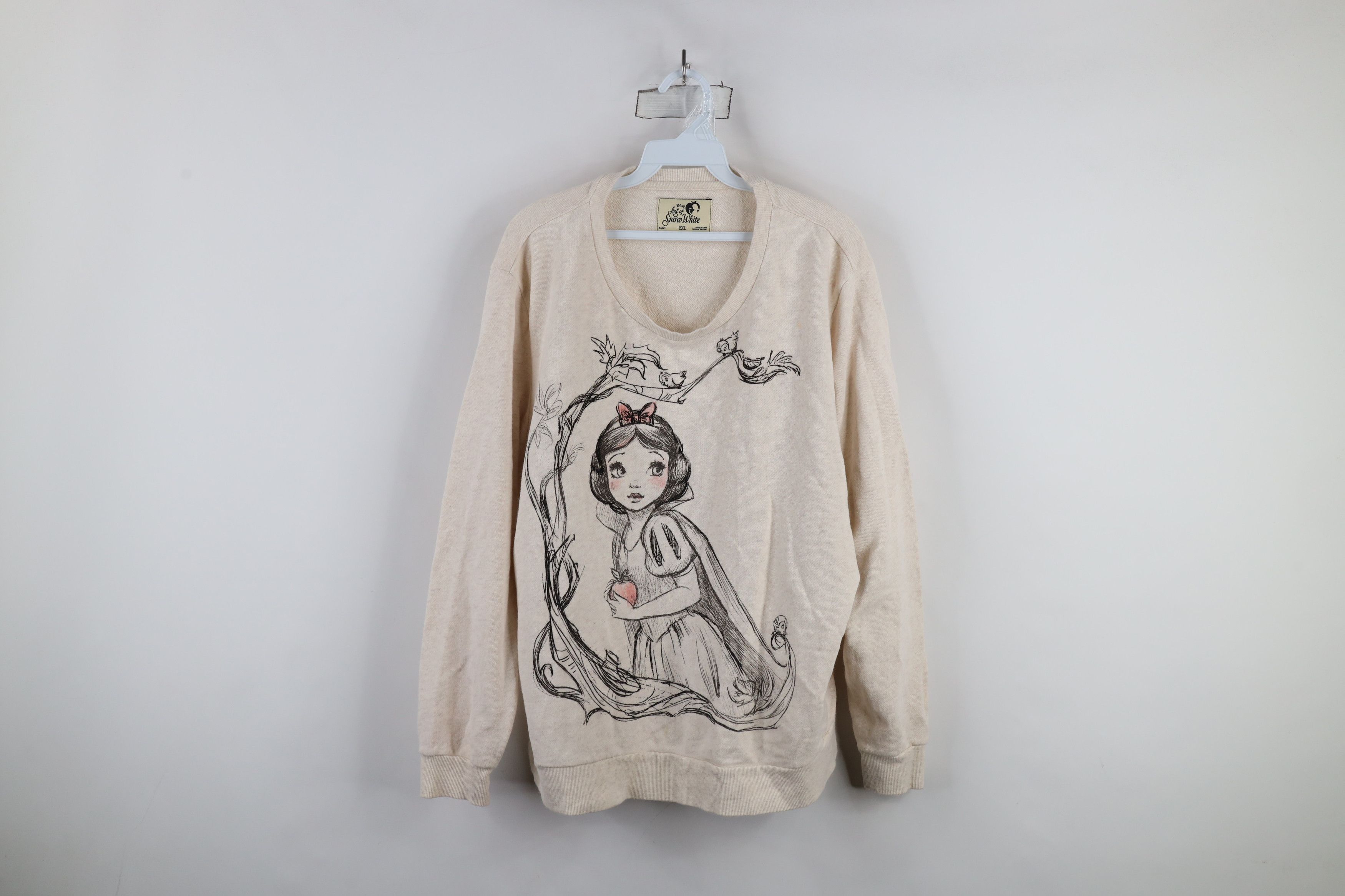 Disney × Vintage Vintage Disney of Snow White Movie Crewneck Sweatshirt Beige Size XXL / US 16-18 / IT 52-54 - 1 Thumbnail