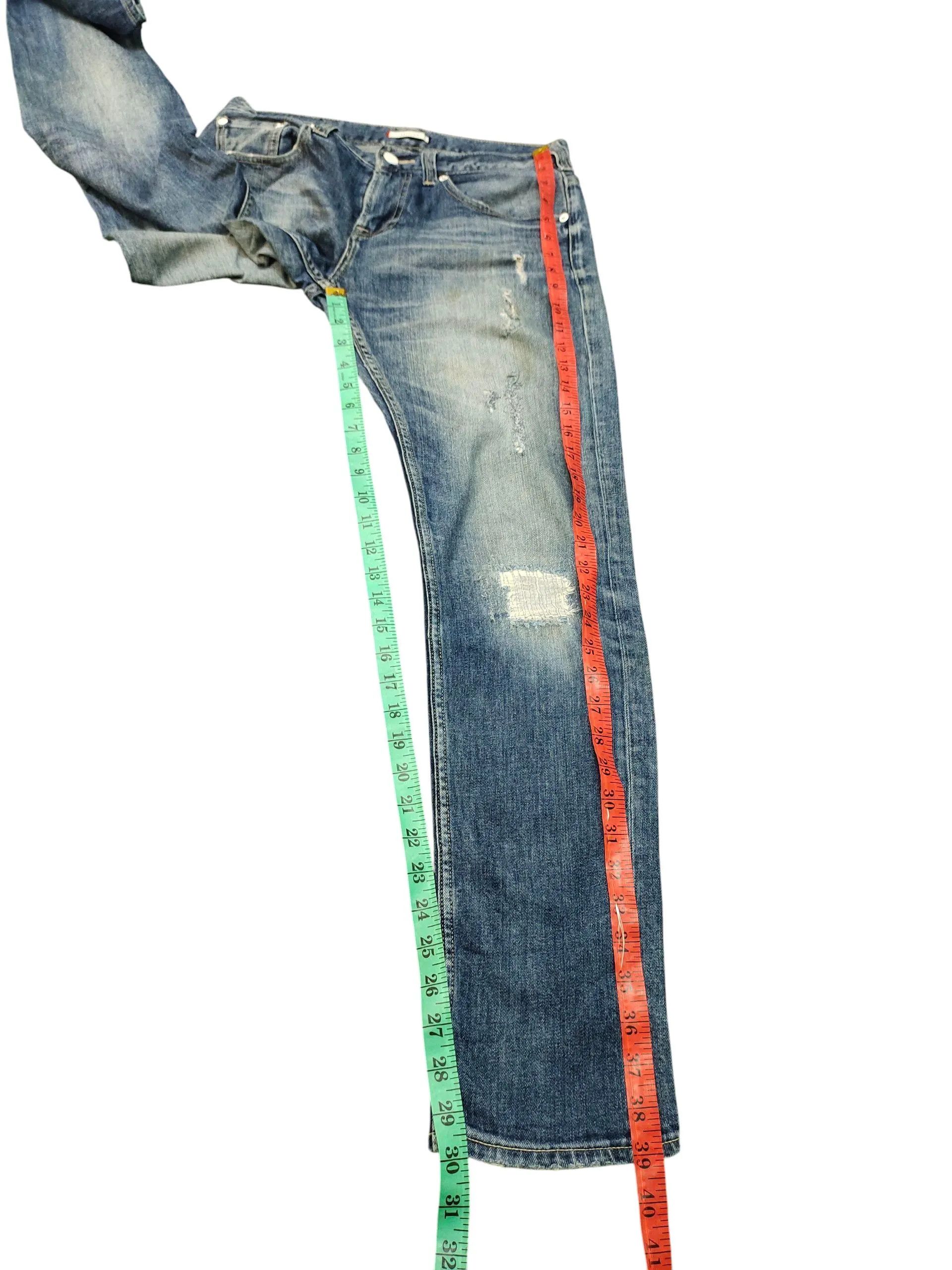 Kapital American Eagle Boro Sashiko Distress Denim Jeans Slim Fit Size US 34 / EU 50 - 8 Thumbnail