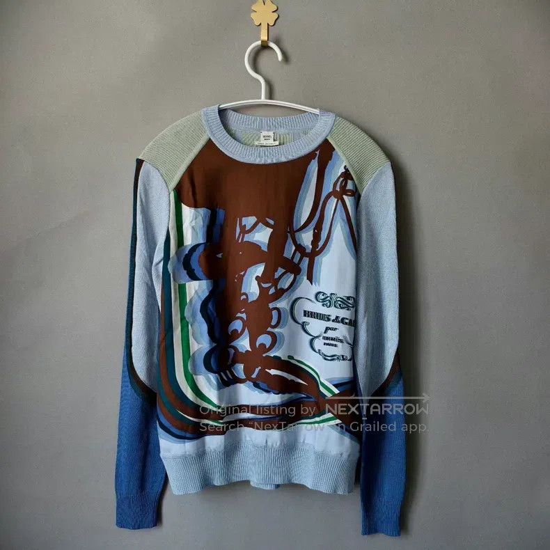 Hermes Graffiti lock silk patchwork knit
