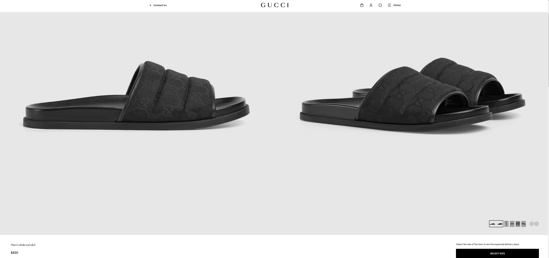 Gucci Gucci GG Monogram Quilted Slide Sandals Canvas Fabric Size US 7.5 / EU 40-41 - 2 Thumbnail