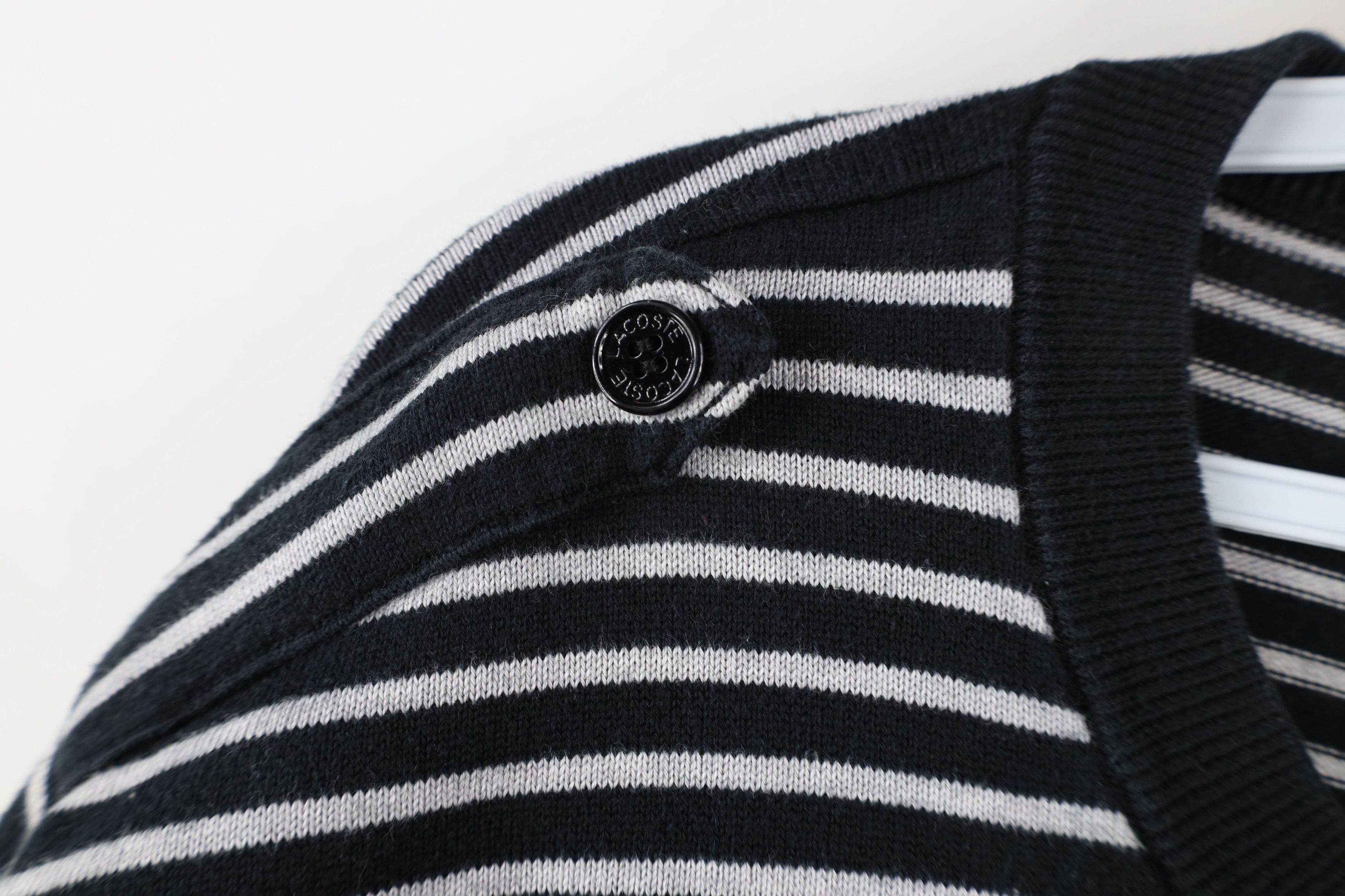 Lacoste × Vintage Vintage Lacoste Military Style Logo Striped Knit Sweater Size US L / EU 52-54 / 3 - 6 Thumbnail