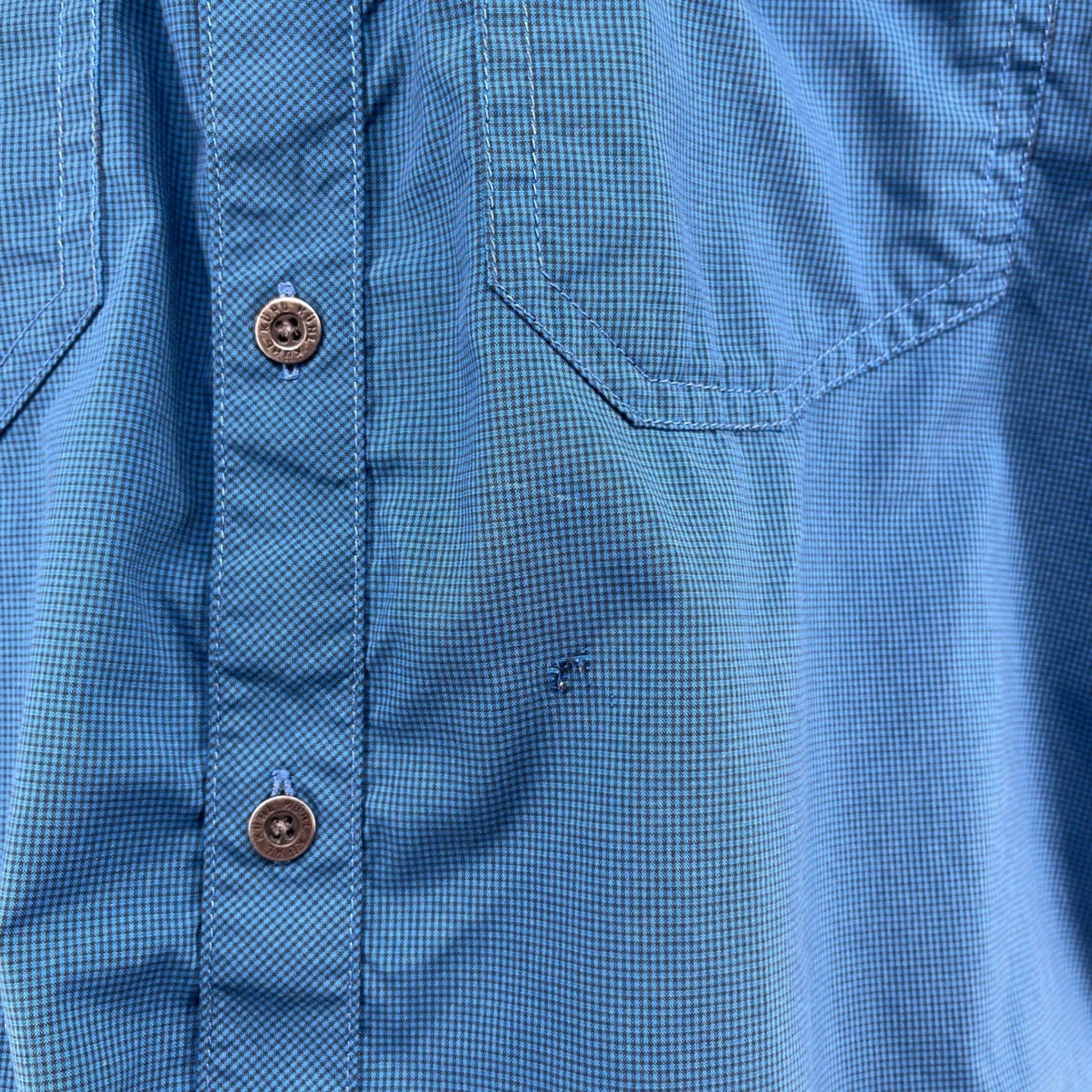 Vintage Kuhl Mens Short Sleeve Button Up Outdoor Adventure Blue Check Shirt Size US S / EU 44-46 / 1 - 2 Thumbnail