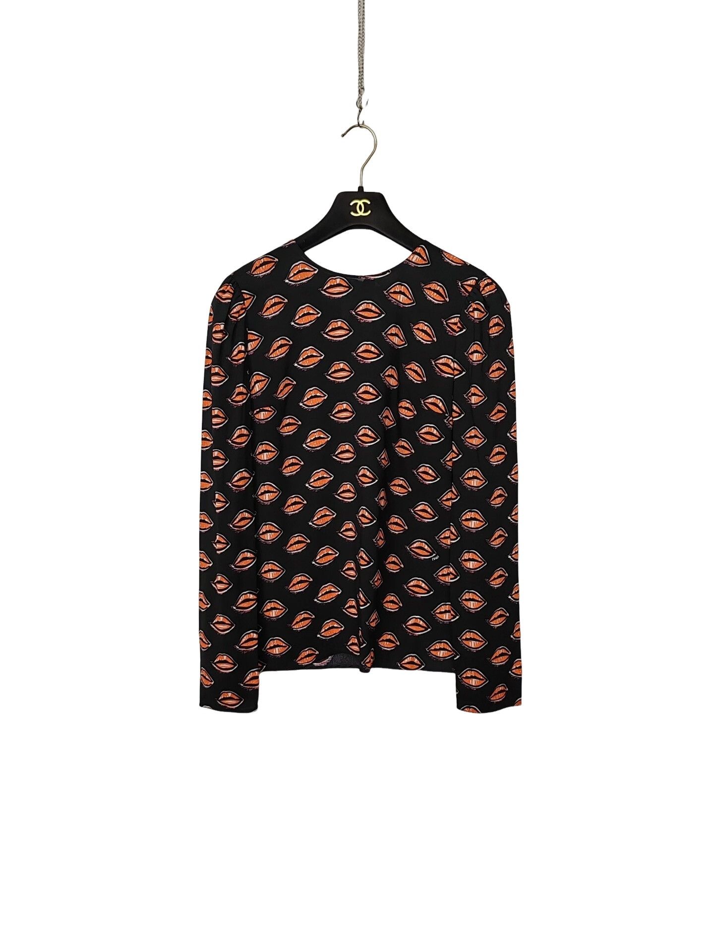 Prada Prada Lips Print Blouse Size 38 Size XS / US 0-2 / IT 36-38 - 1 Thumbnail