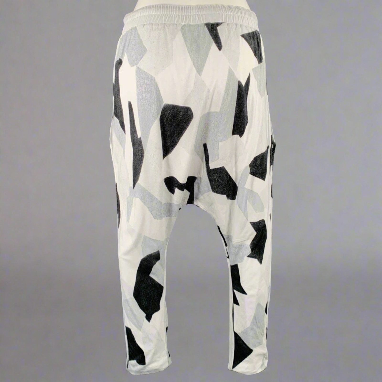 Other Size S White Grey Drop Crotch Drawstring Casual Pants Size 27" / US 4 / IT 40 - 3 Thumbnail