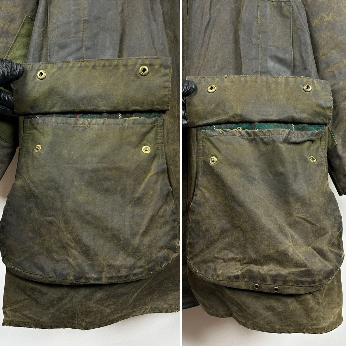 Barbour Vintage Barbour Northumbria Olive Green Waxed Coat Jacket Size US XL / EU 56 / 4 - 14 Thumbnail
