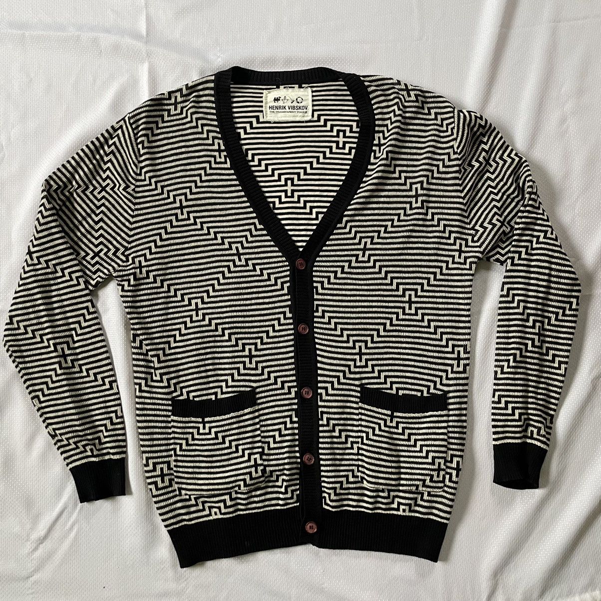 Henrik Vibskov Black White Patterned Cardigan