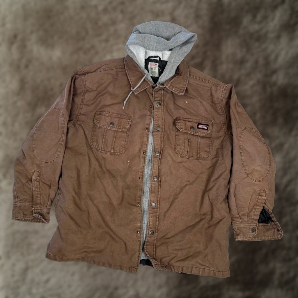 Dickies Dickies Hooded Jacket Duck Canvas Brown Men’s Size XL Quilted Lined Work Coat Jacket/Coat Size US XL / EU 56 / 4 - 1 Thumbnail