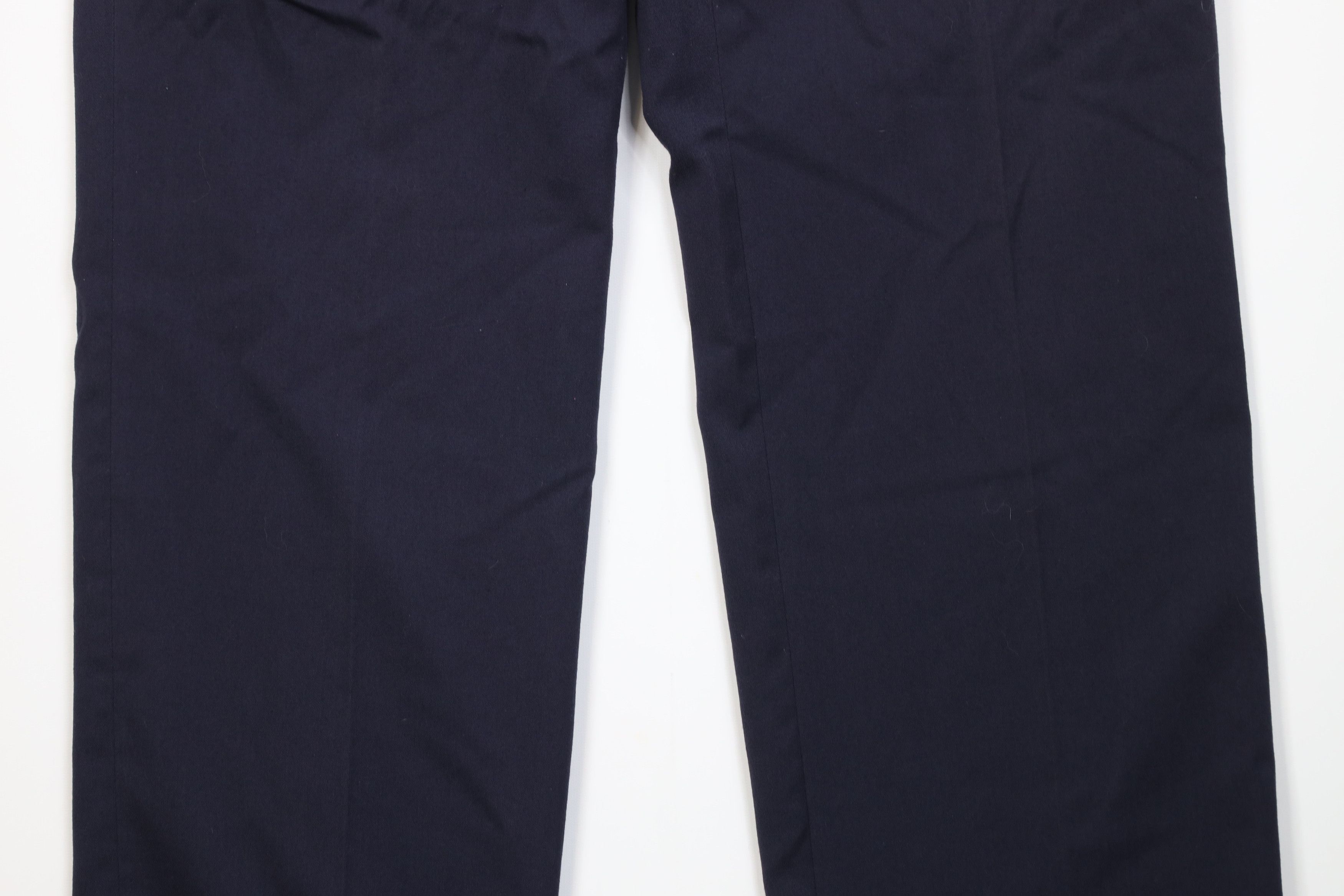 Vintage Vintage 90s Gabardine Knit Wide Leg Chino Pants Navy Blue Size US 32 / EU 48 - 3 Thumbnail