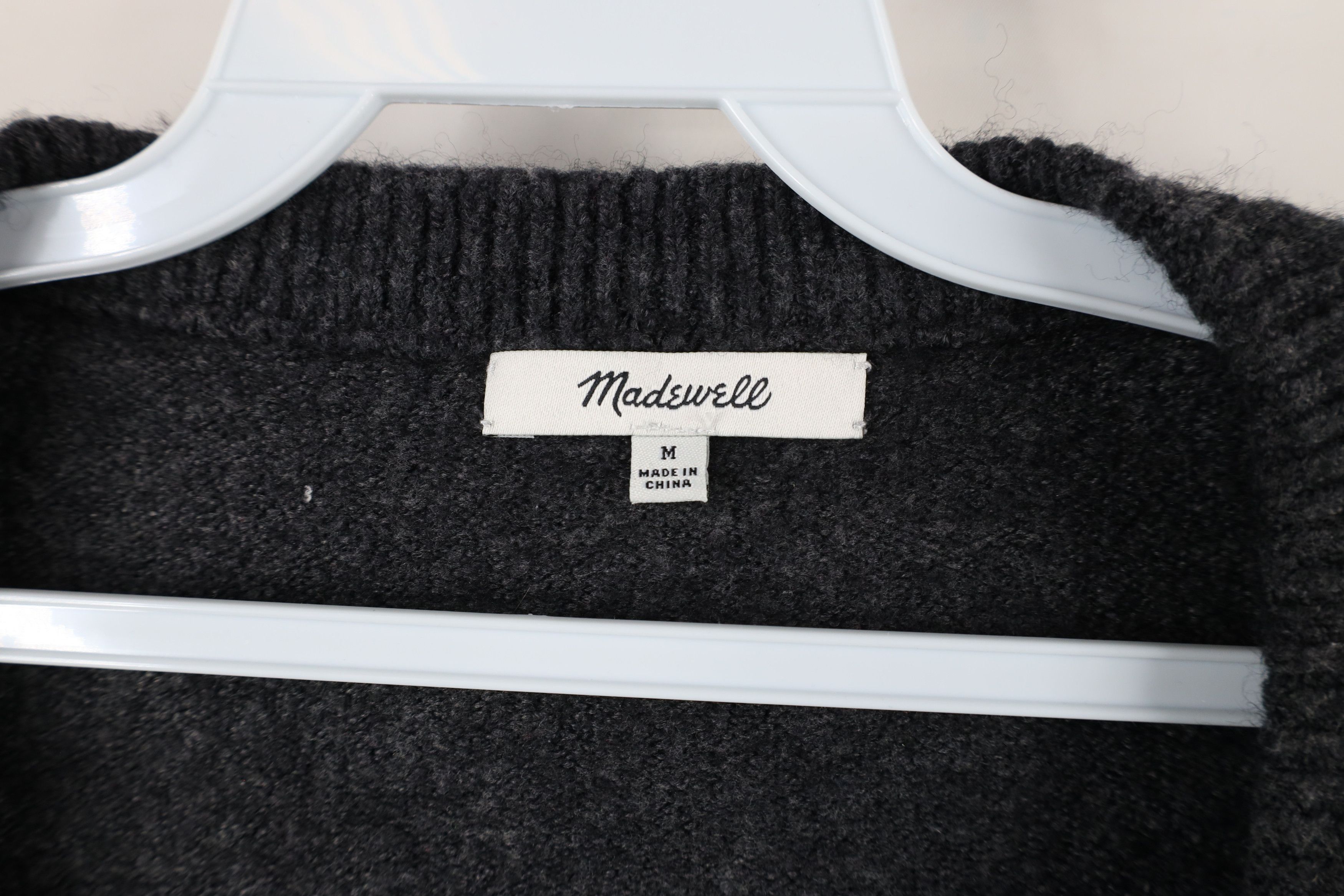 Madewell × Vintage Madewell Yarn Wool Blend Knit Dashwood V-Neck Sweater Gray Size M / US 6-8 / IT 42-44 - 4 Thumbnail