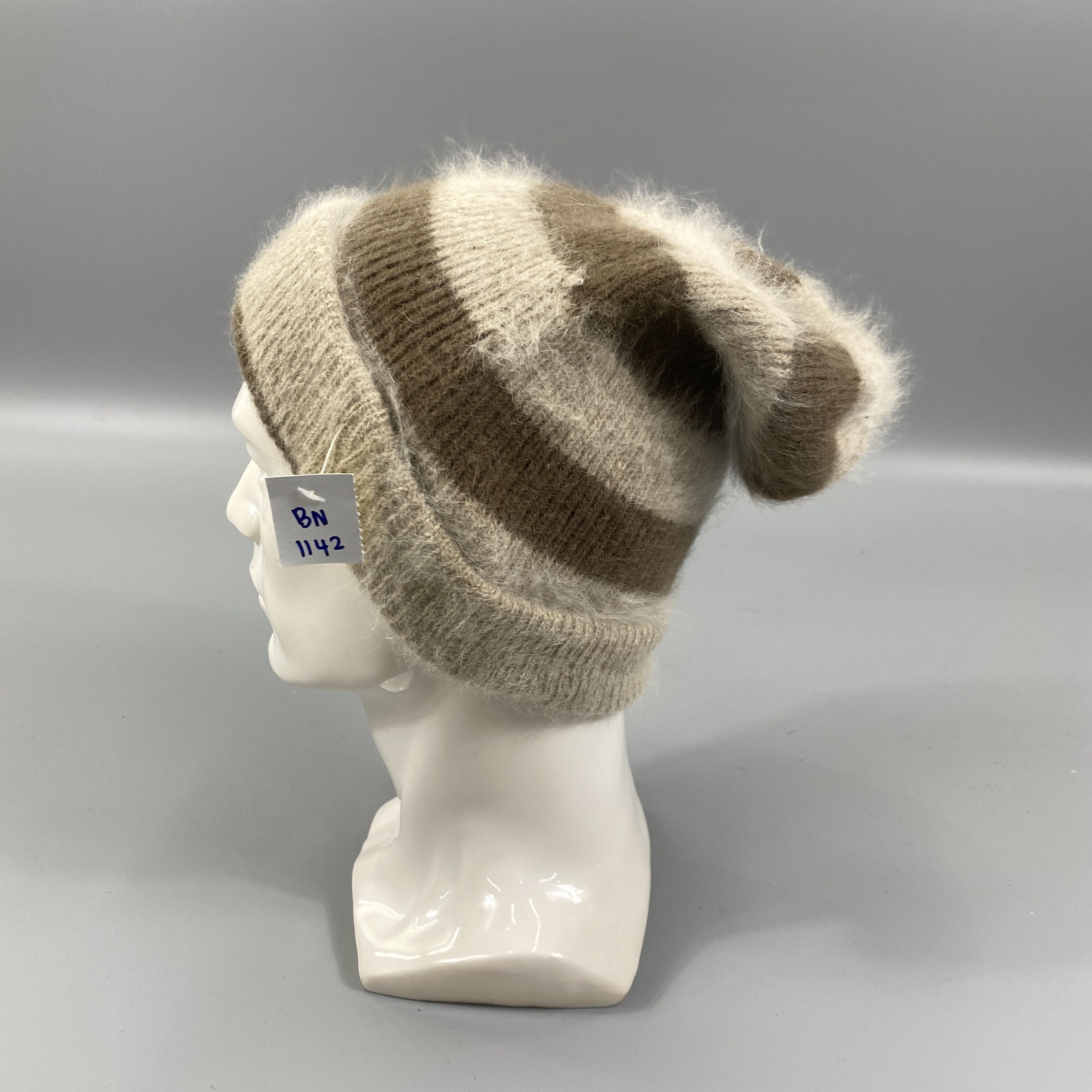 Japanese Brand Stripe Snow Cap Beanie Hat Fur -BN1142 Size ONE SIZE - 1 Thumbnail
