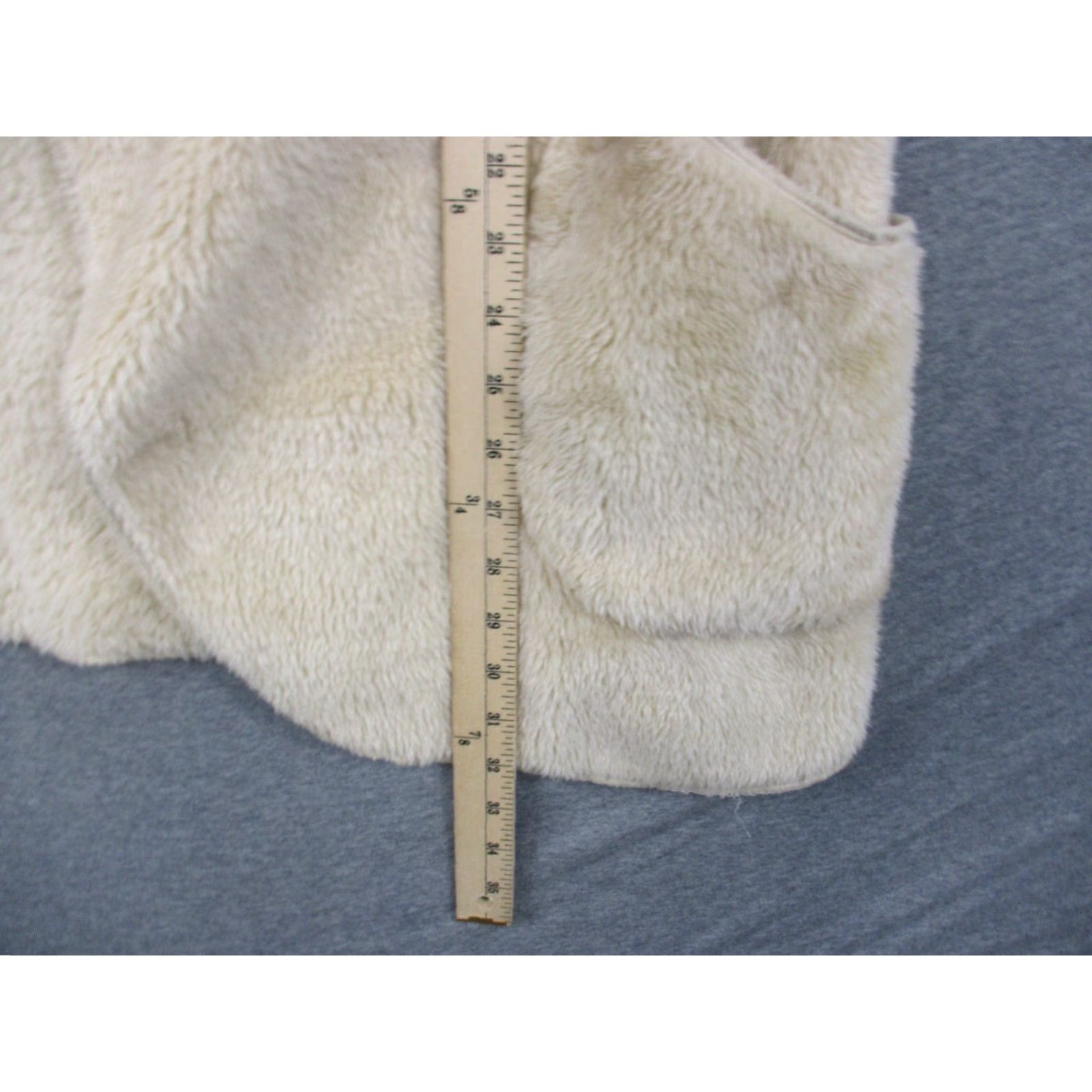 Vintage Zenana Outfitters Shrug Vest Faux Fur Cream Hooded Pockets Open Front Large Size L / US 10 / IT 46 - 6 Thumbnail