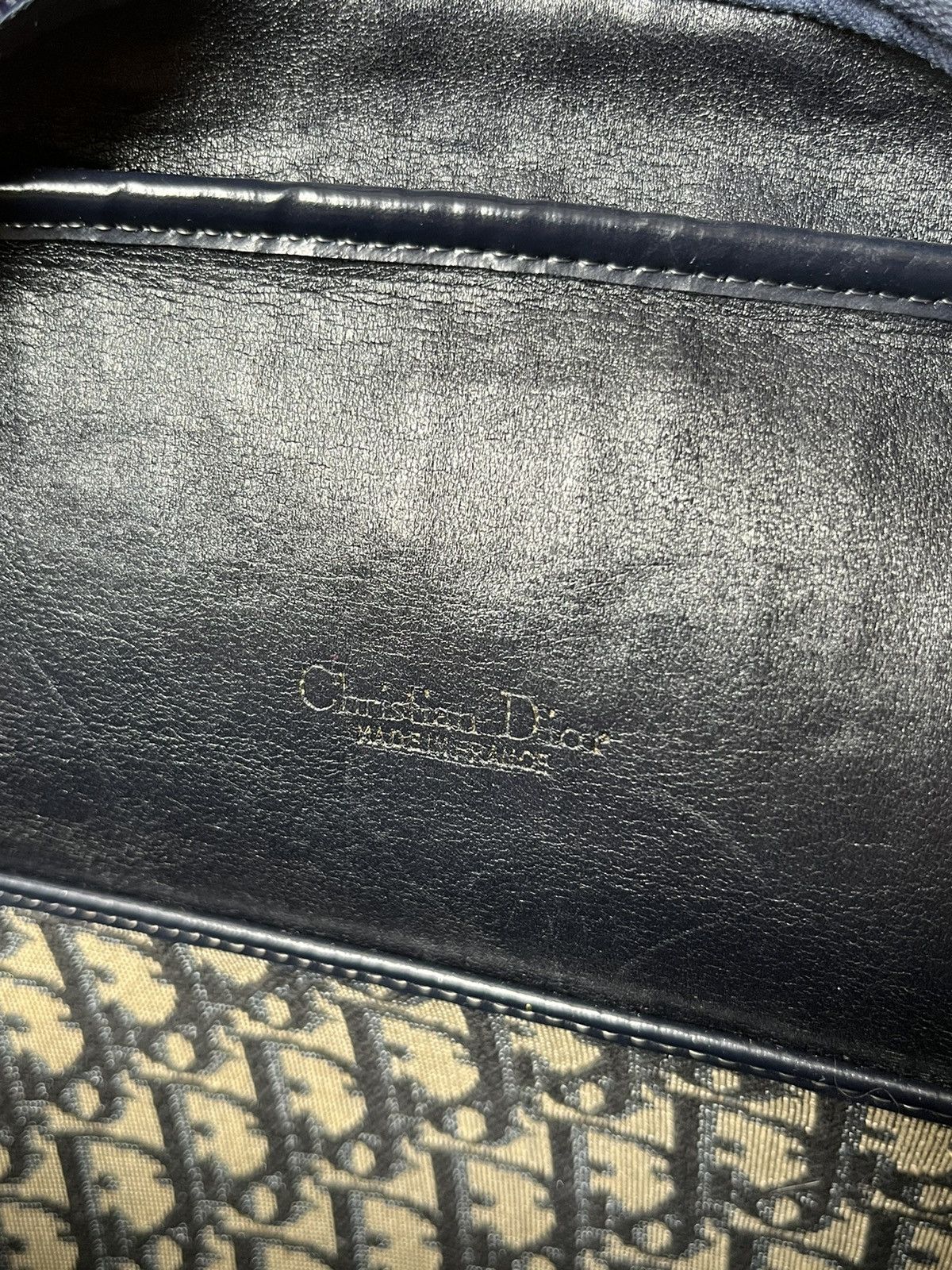 Christian Dior Monsieur Christian Dior Monogram CD Logo Navy / Beige bag 1980s’ Size ONE SIZE - 9 Thumbnail