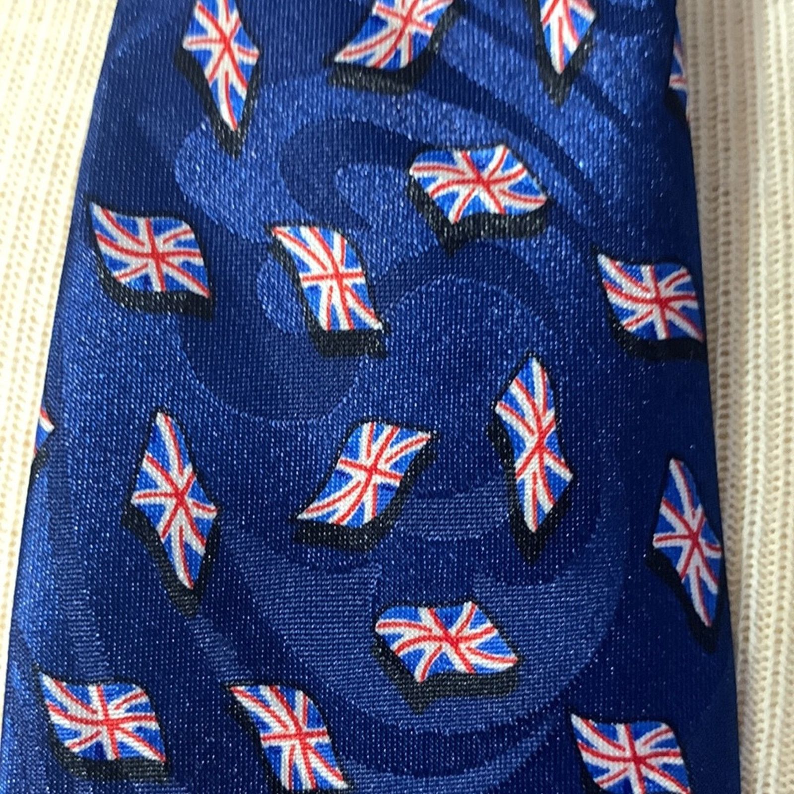 Vintage Union Jack English British flags necktie Size ONE SIZE - 2 Thumbnail