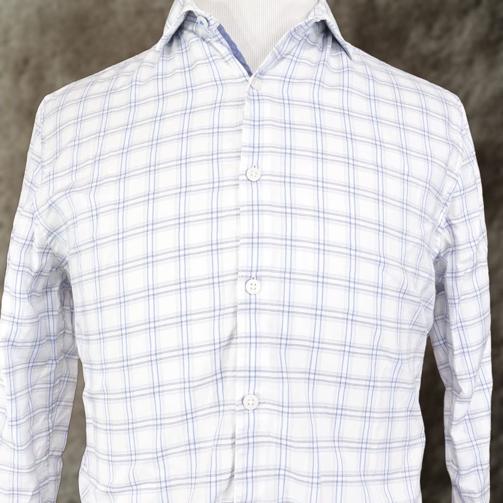 Vintage PENGUIN HERITAGE SLIM FIT CHECK DRESS SHIRT 16 WHITE MENS Size US L / EU 52-54 / 3 - 1 Thumbnail