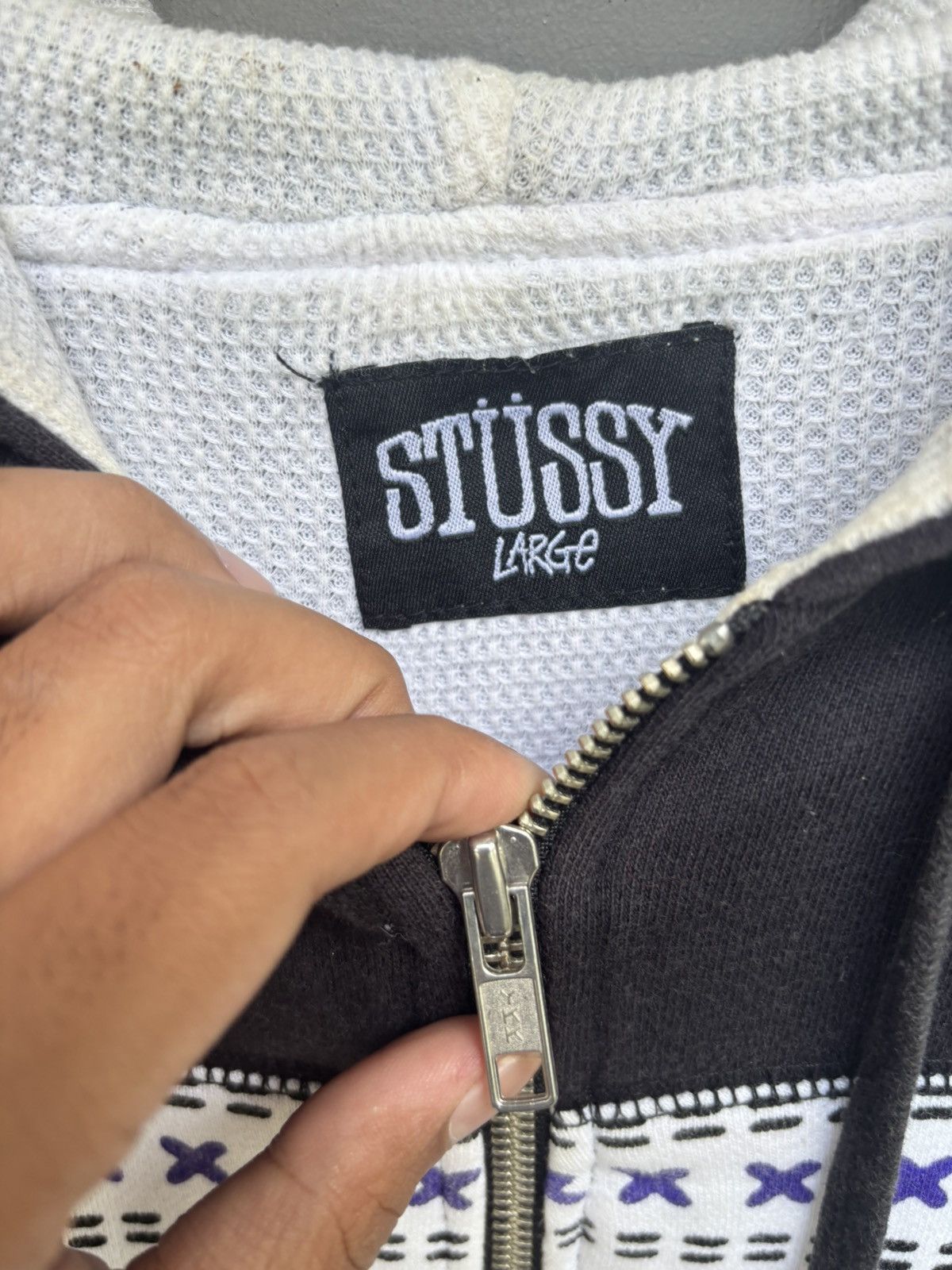 Stussy 90s stussy navajo thermal ziphoodie Size US L / EU 52-54 / 3 - 4 Thumbnail