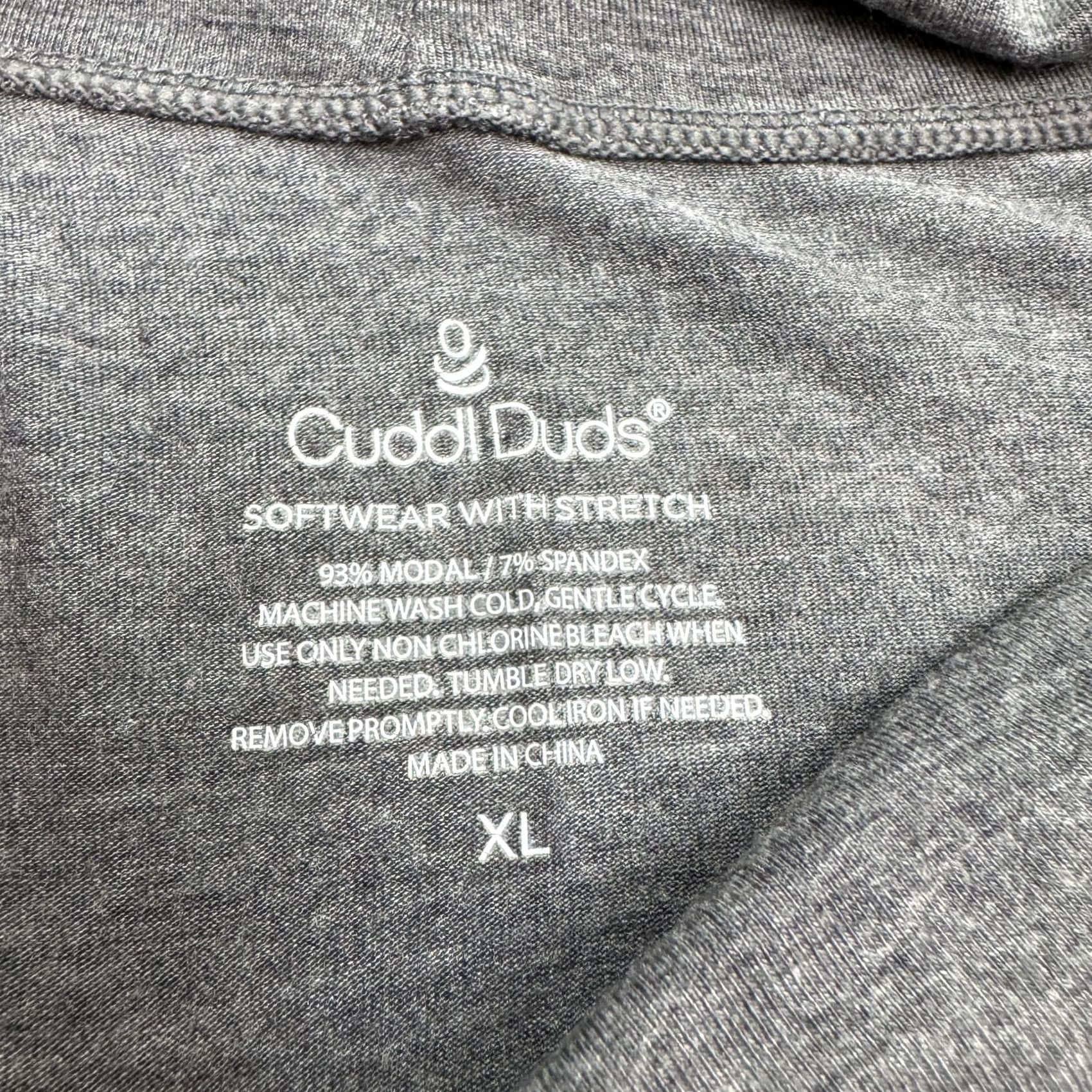 Vintage Cuddl Duds Cowl Neck Hi-Low Shift Dress Womens XL Gray Long Sleeve Stretch Soft Knit Size XL / US 12-14 / IT 48-50 - 4 Thumbnail