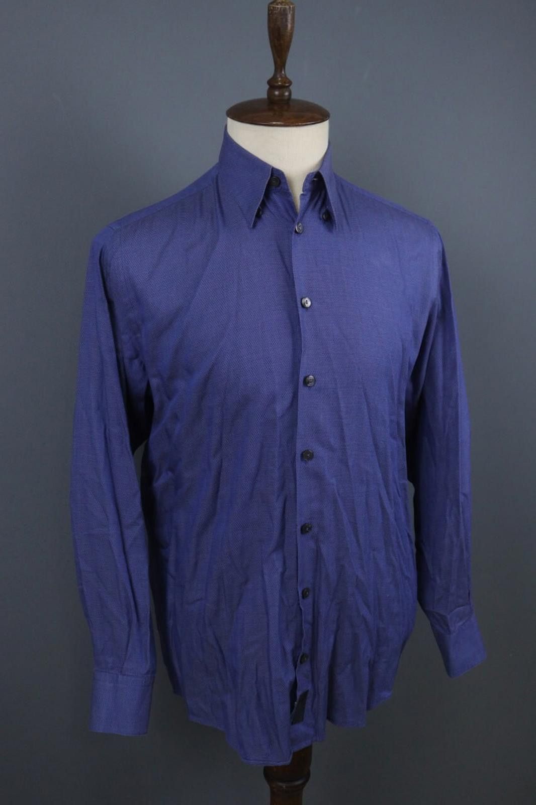 Versace Versace Blue Cotton Collared Formal Dress Shirt Size 39 Size 38R - 7 Thumbnail