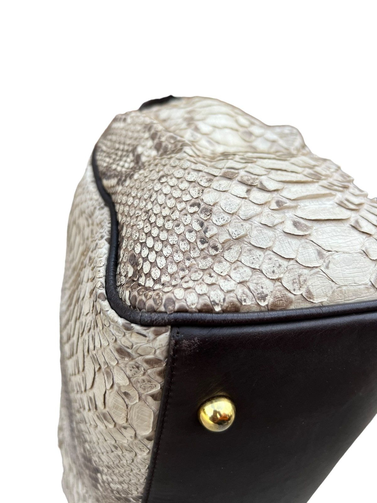 Leather Vin Don Japan Snake Skin Leather Birkin Bag Size ONE SIZE - 10 Thumbnail