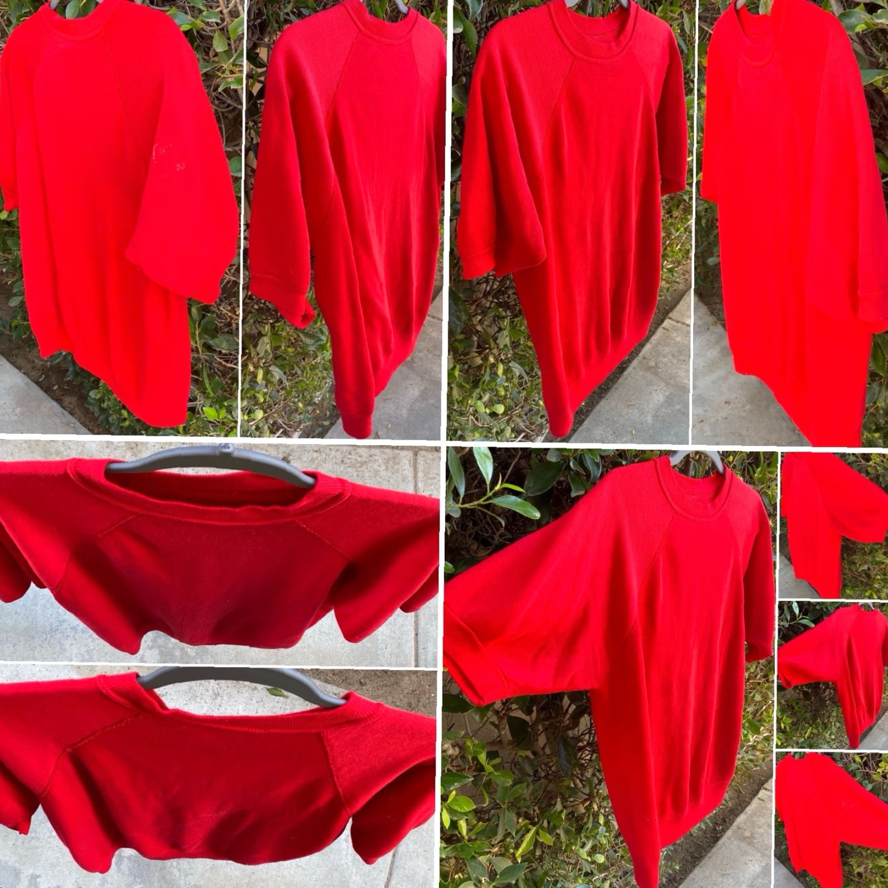 Vintage VINTAGE Short Sleeve Raglan Sweater Creslan Acrylic Worn Paint Stains Size L XL Red Mens Pullover Sweatshirt Size US XL / EU 56 / 4 - 2 Thumbnail