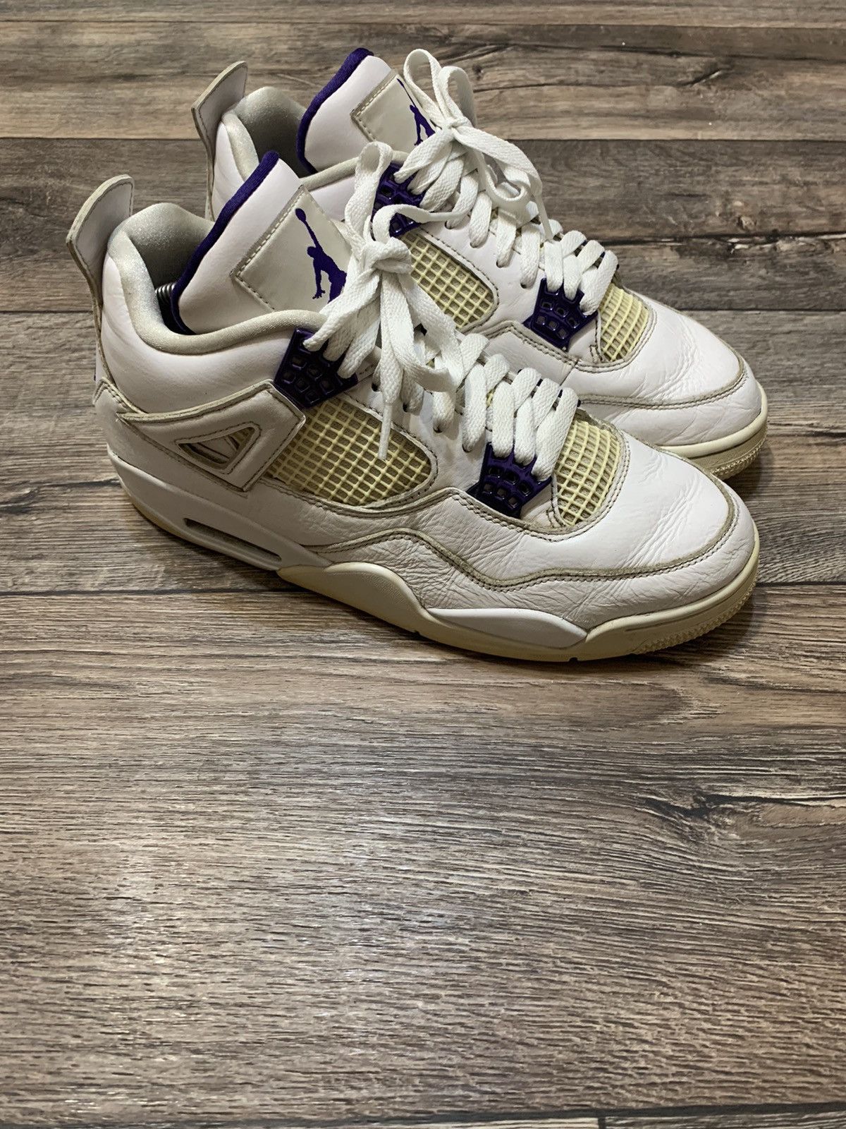 Jordan Brand × Nike Nike Air Jordan 4 Retro Purple Metallic White Size US10 Size US 10 / EU 43 - 4 Thumbnail