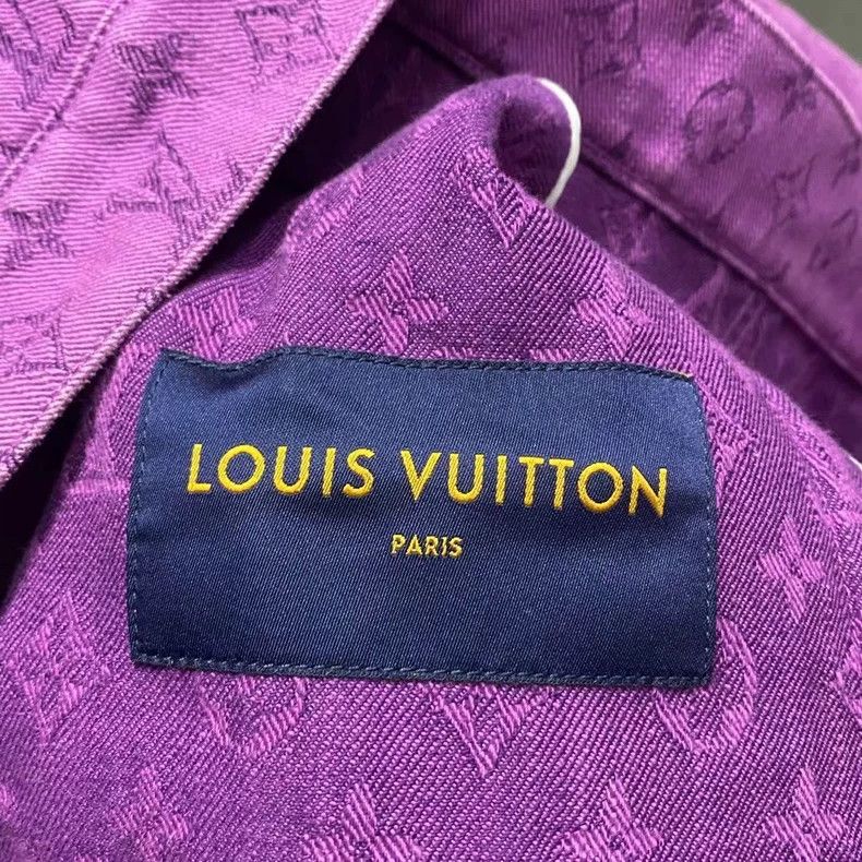 Louis Vuitton Louis Vuitton Purple full-print logo denim jacket 2502-Nex Size US M / EU 48-50 / 2 - 4 Thumbnail