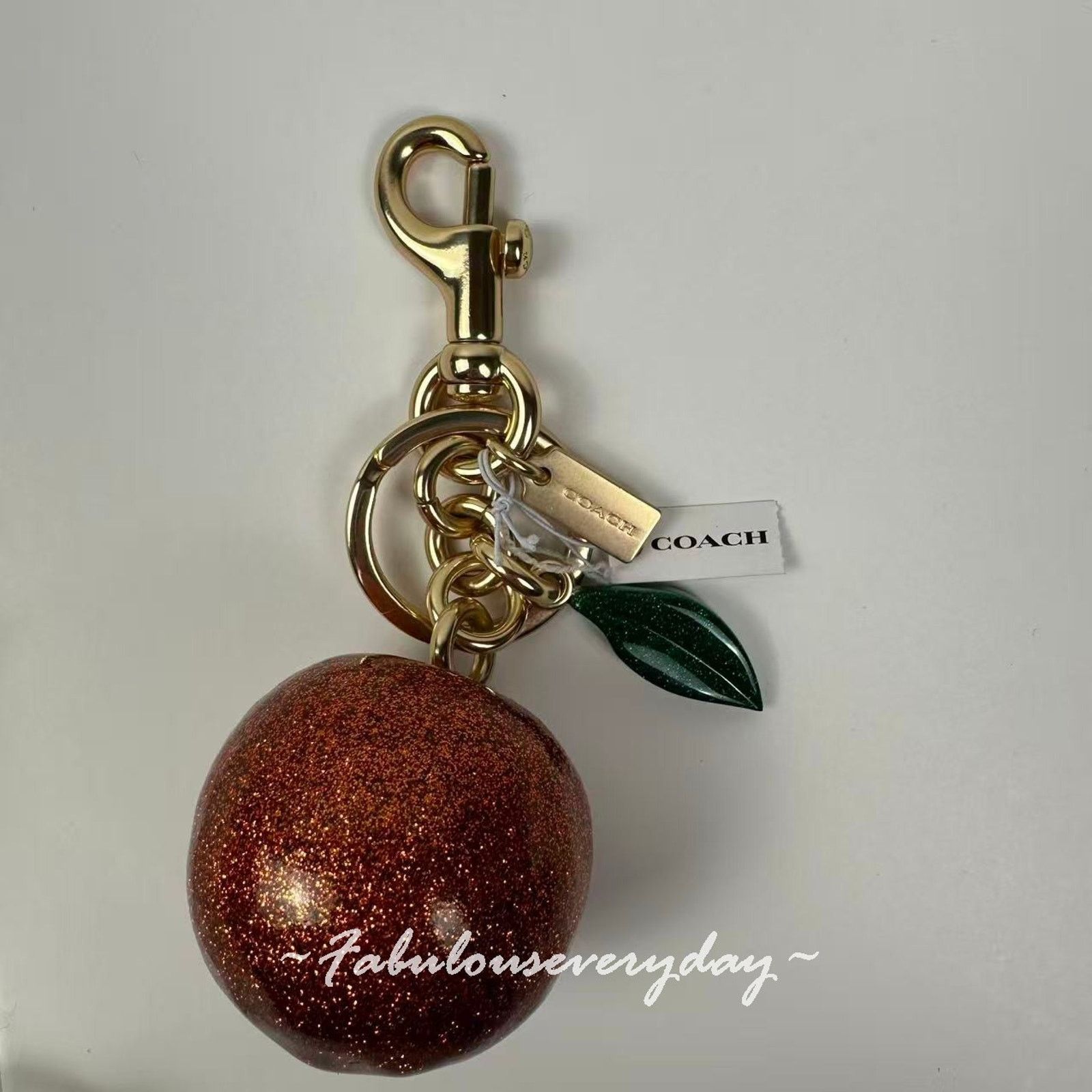 Coach Coach Orange Bag Charm Key Fob Gold /Spice Orange CAO51 NWT Size ONE SIZE - 3 Thumbnail