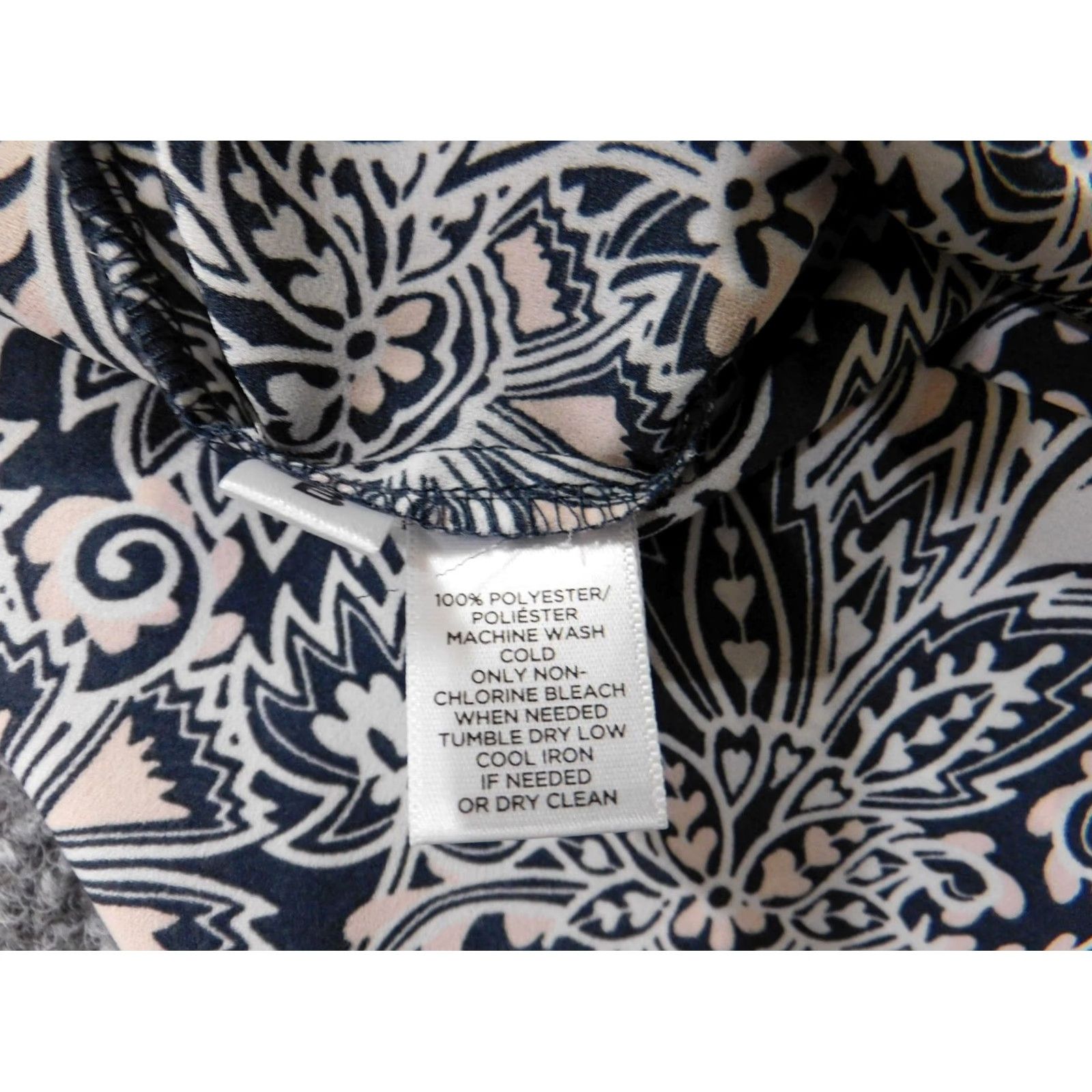 Ann Taylor Loft Top Medium Blue Floral Womens Pullover Coastal Cotton Polyester Casual Shirt Blouse M Womens Regular Knit Size M / US 6-8 / IT 42-44 - 5 Thumbnail