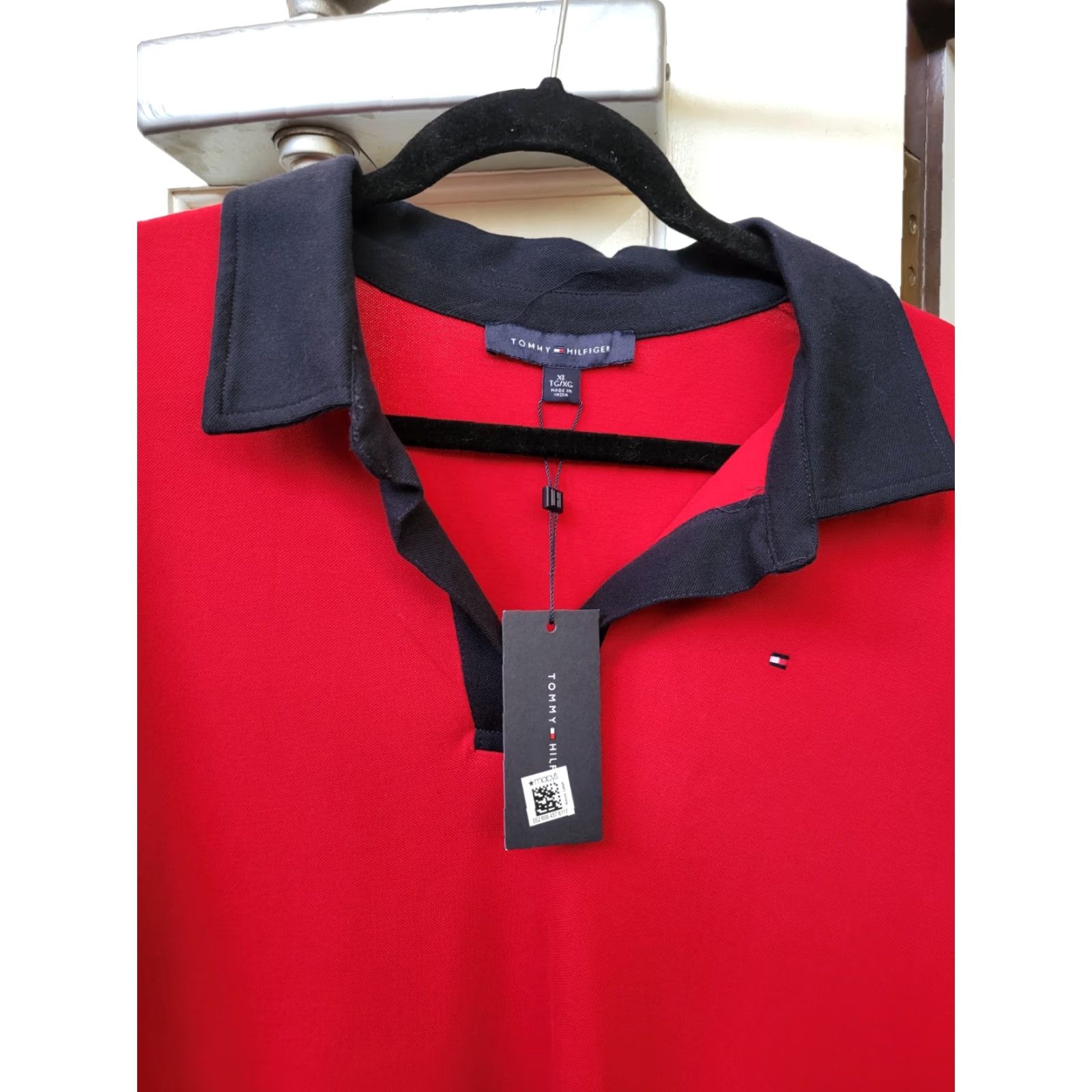 Tommy Hilfiger Tommy Hilfiger Rugby Dress LS NWT XL 46" X 36" X 23" Red Knit Cotton Casual Workwear Womens/Adults XL Shirt dress Rugby Polo - NWT Size XL / US 12-14 / IT 48-50 - 2 Thumbnail