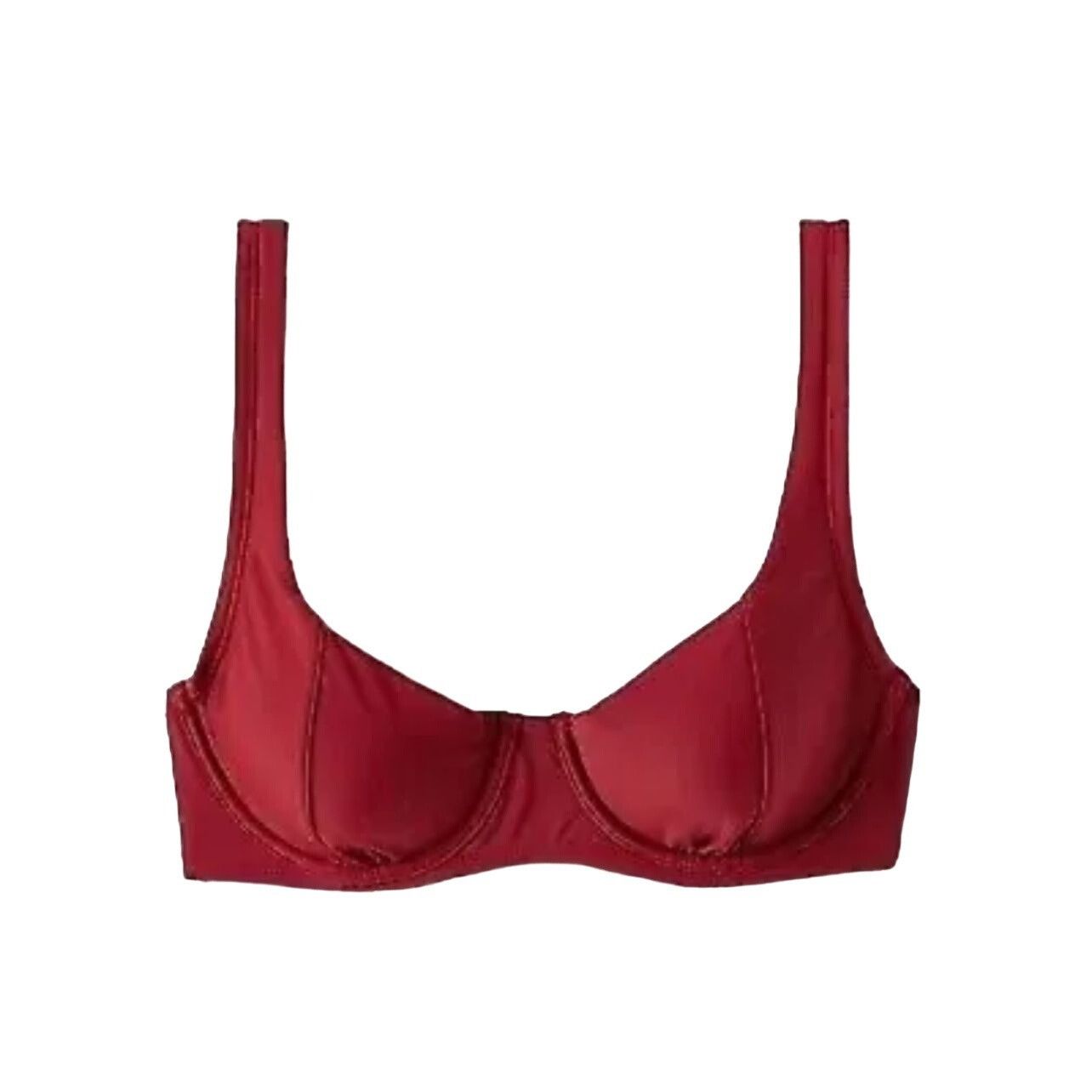 Other Kona Sol - Women's Maroon Red Seamed Underwired Bikini Swim Size ONE SIZE - 1 Thumbnail