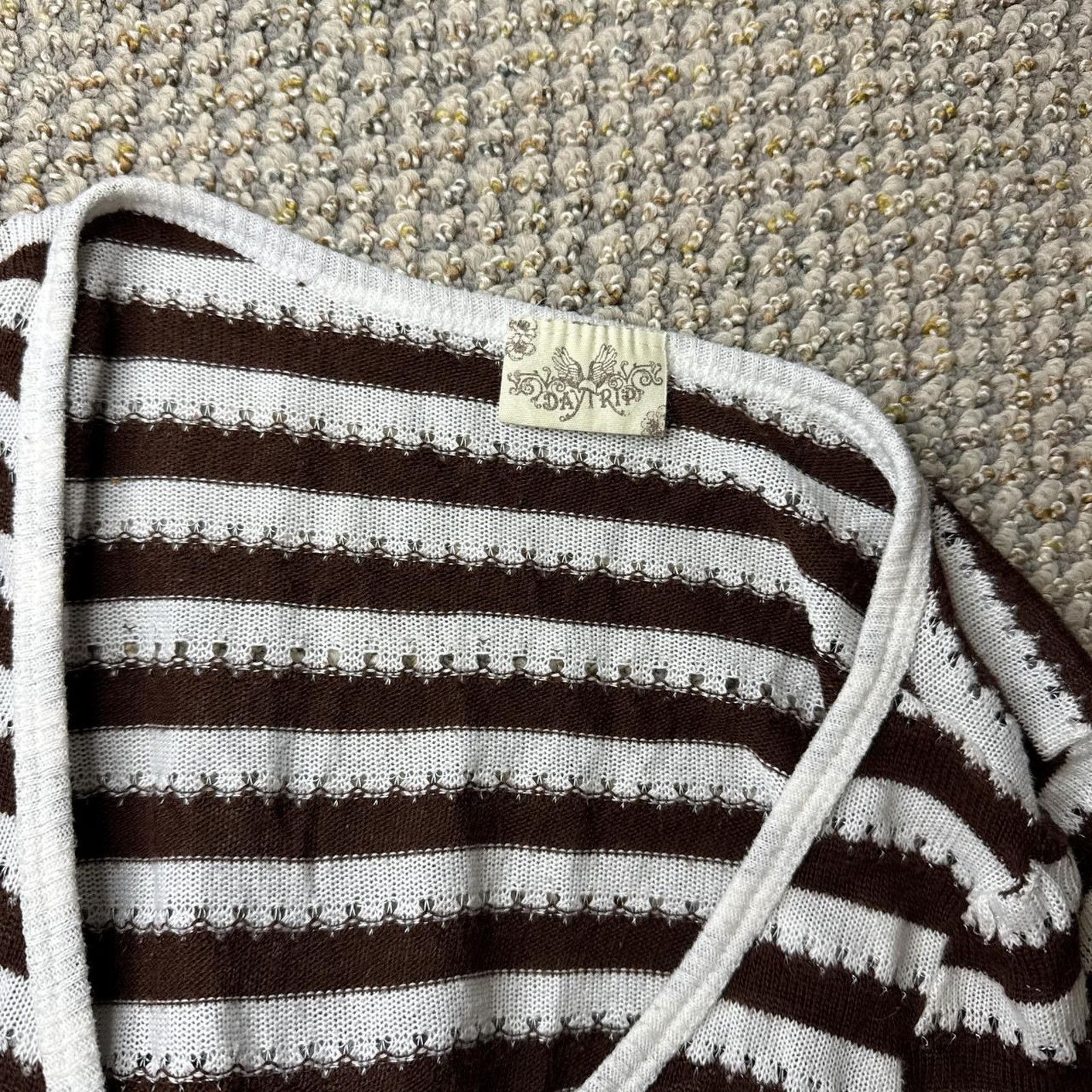Other Gorgeous rare vintage y2k striped babydoll long sleeve top Size L / US 10 / IT 46 - 6 Thumbnail