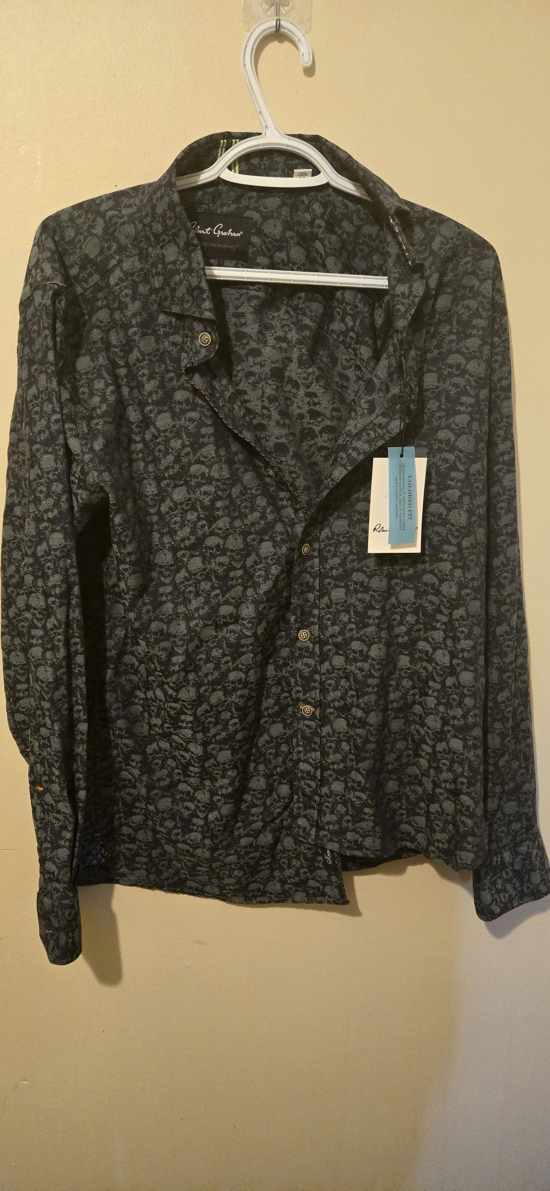 Robert graham skull print nwt long sleve shirt