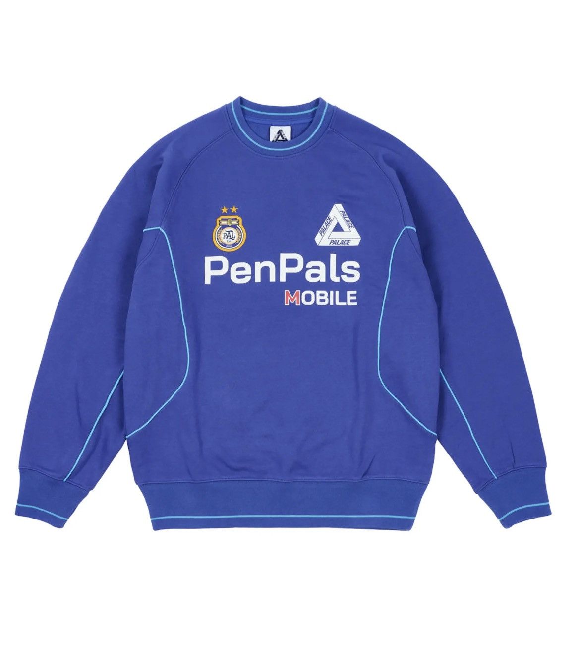 Palace × Vintage Palace PenPals Crewneck Sweater Blue | Grailed