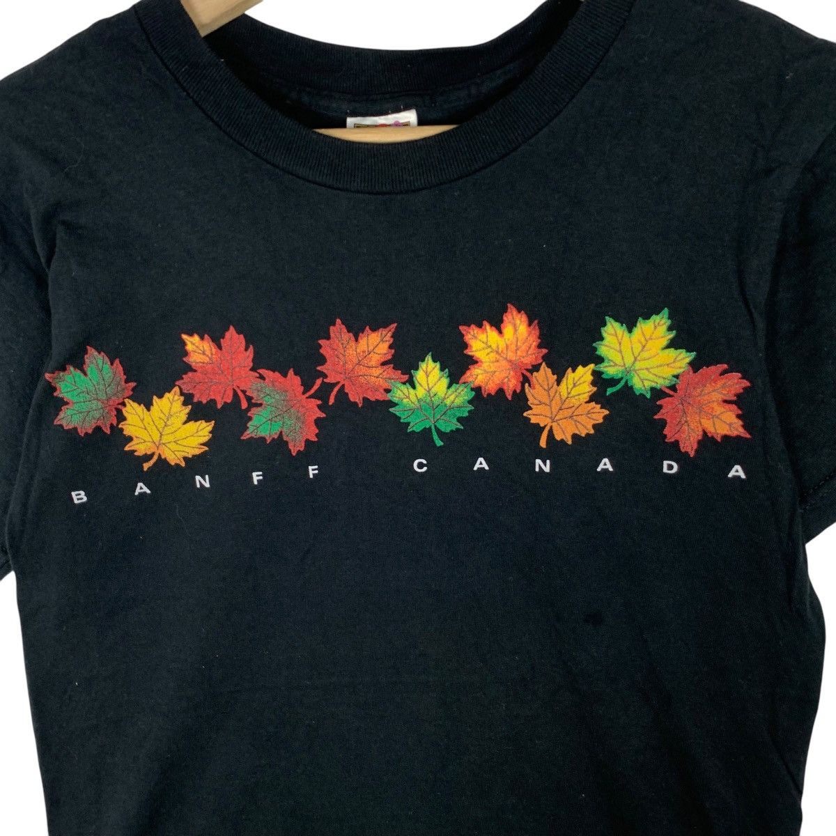 Vintage Vintage BANFF CANADA PARK Pine Leaves Floral Tee Shirt Top Size S / US 4 / IT 40 - 4 Thumbnail