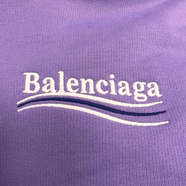 Balenciaga Balenciaga Wave Cola Taro Purple Embroidered Washed Hoodie Size US M / EU 48-50 / 2 - 4 Thumbnail